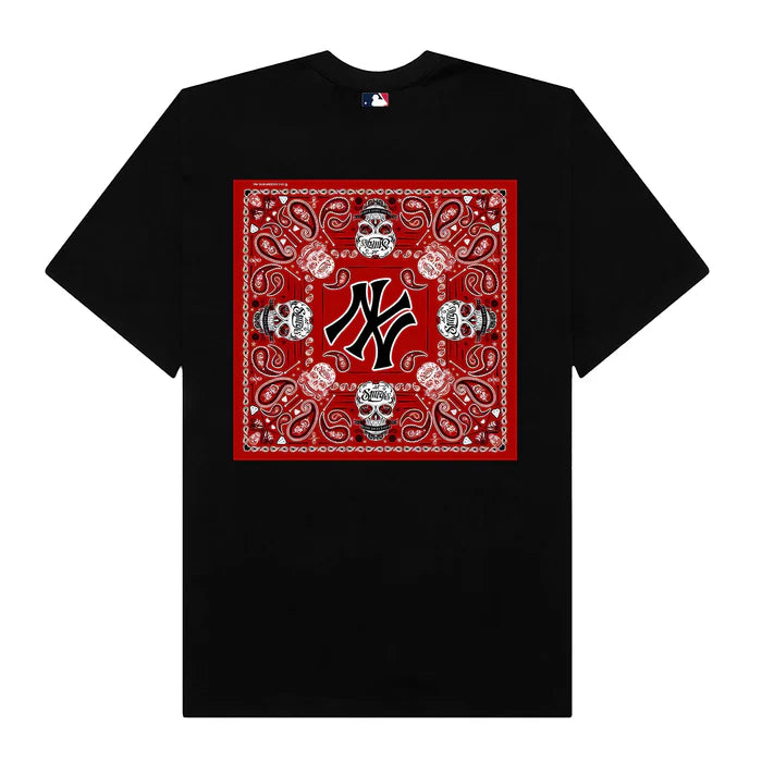 Flash Sale MLB Floral Red Bandana Skull T-Shirt