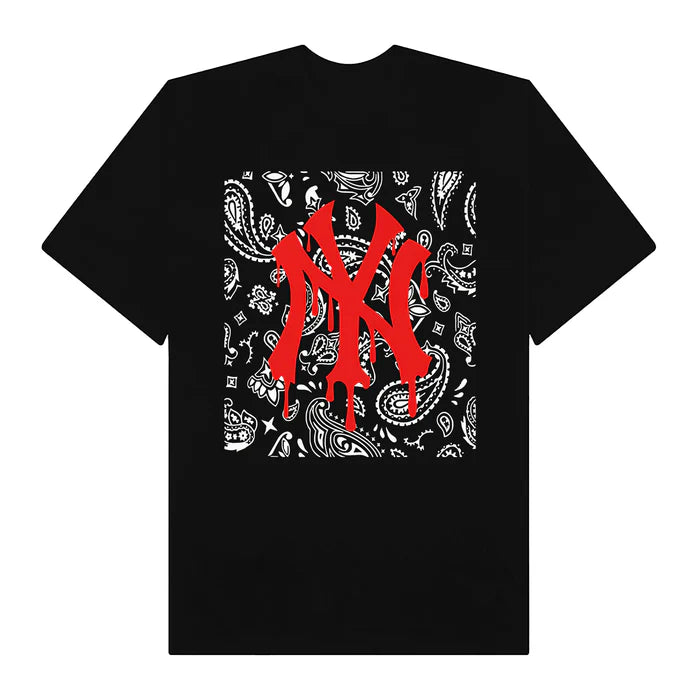 Flash Sale MLB Floral Red Black Bandana T-Shirt