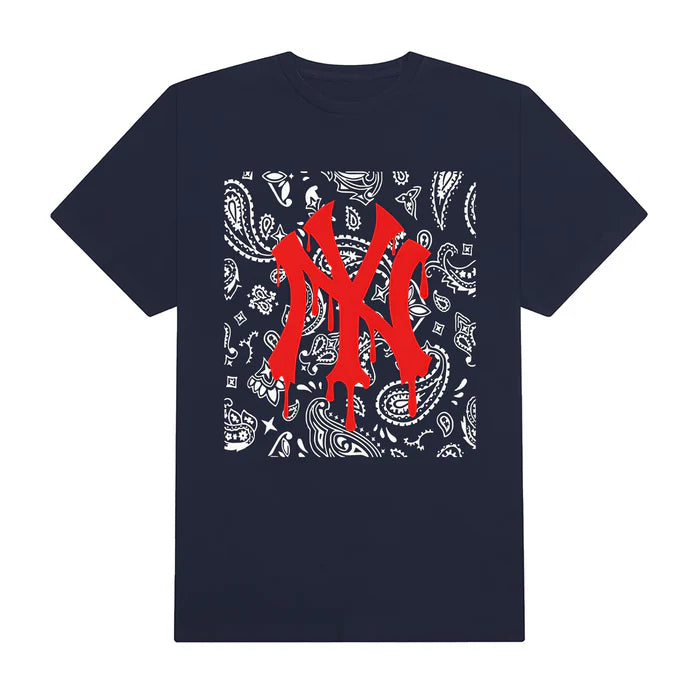 Flash Sale MLB Floral Red Black Bandana T-Shirt