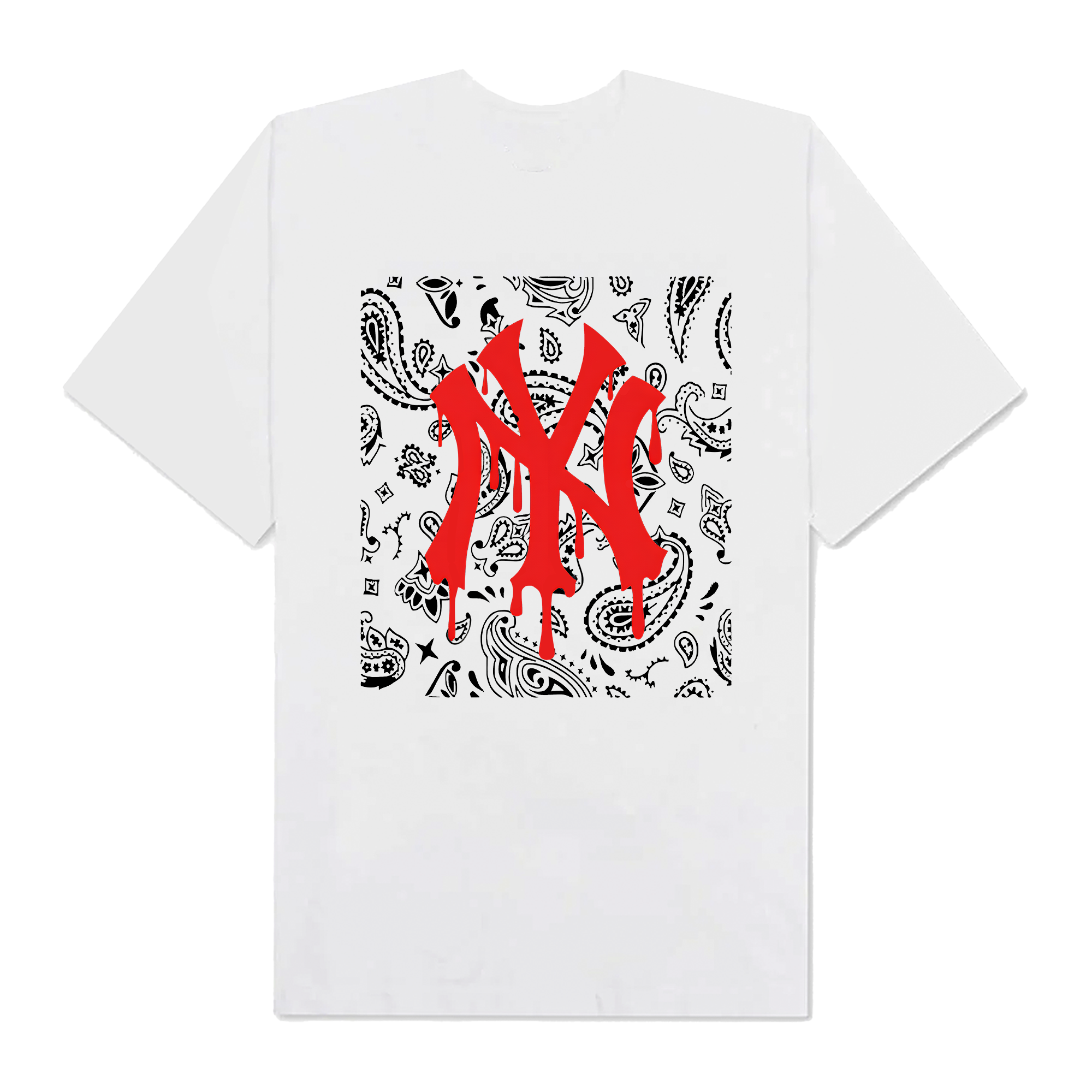 MLB Floral Red Black Bandana T-Shirt