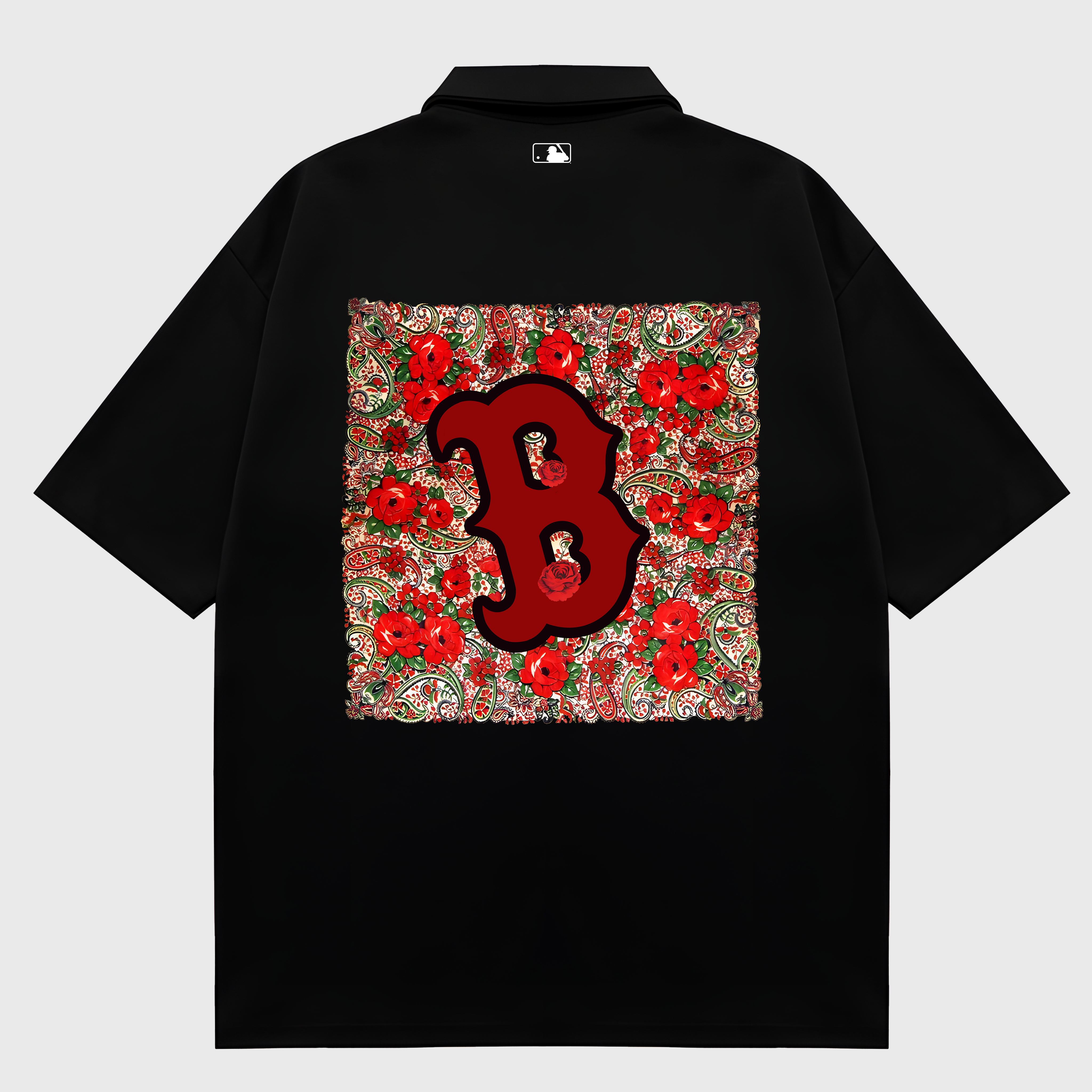 MLB Floral Retro Boston Rose  Polo