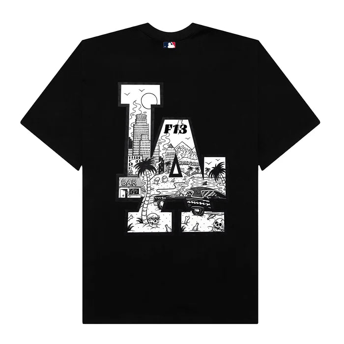 Flash Sale MLB Floral LA Beach Black And White T-Shirt