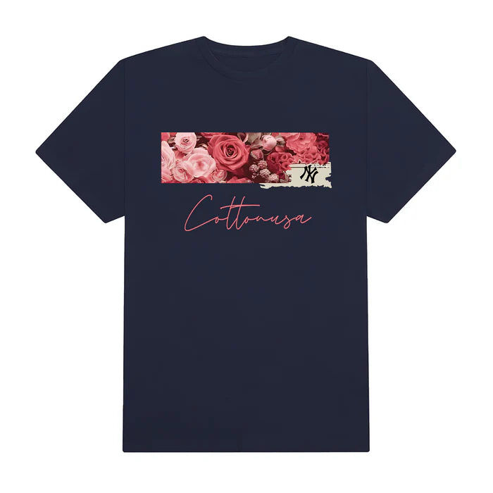 Flash Sale MLB Floral Rose Logo Retro T-Shirt