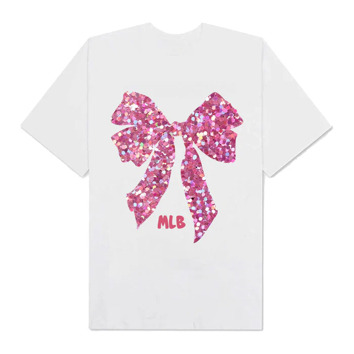 Flash Sale MLB Floral Gliiter Ribbon T-Shirt