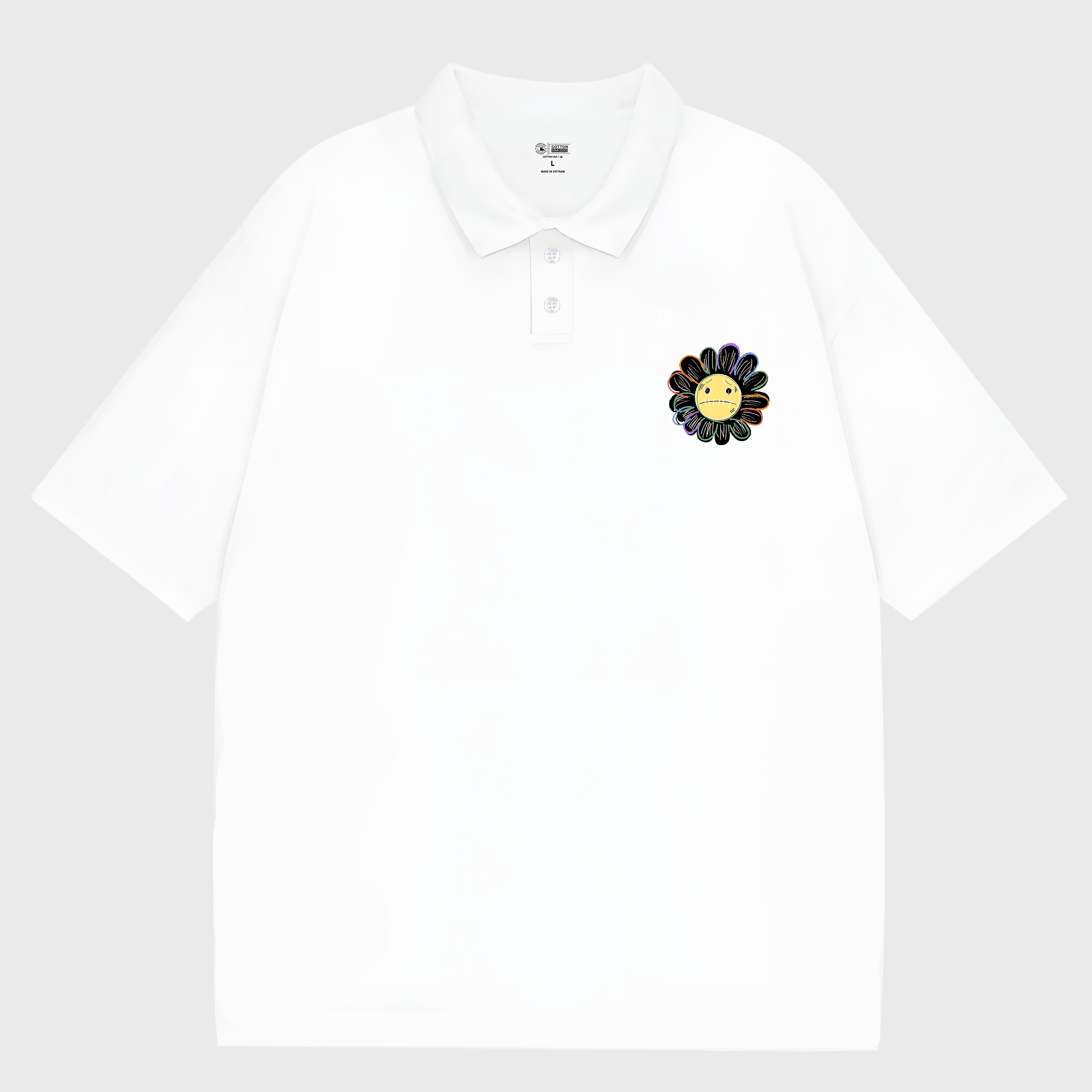 MLB Floral Smiley Flower Polo