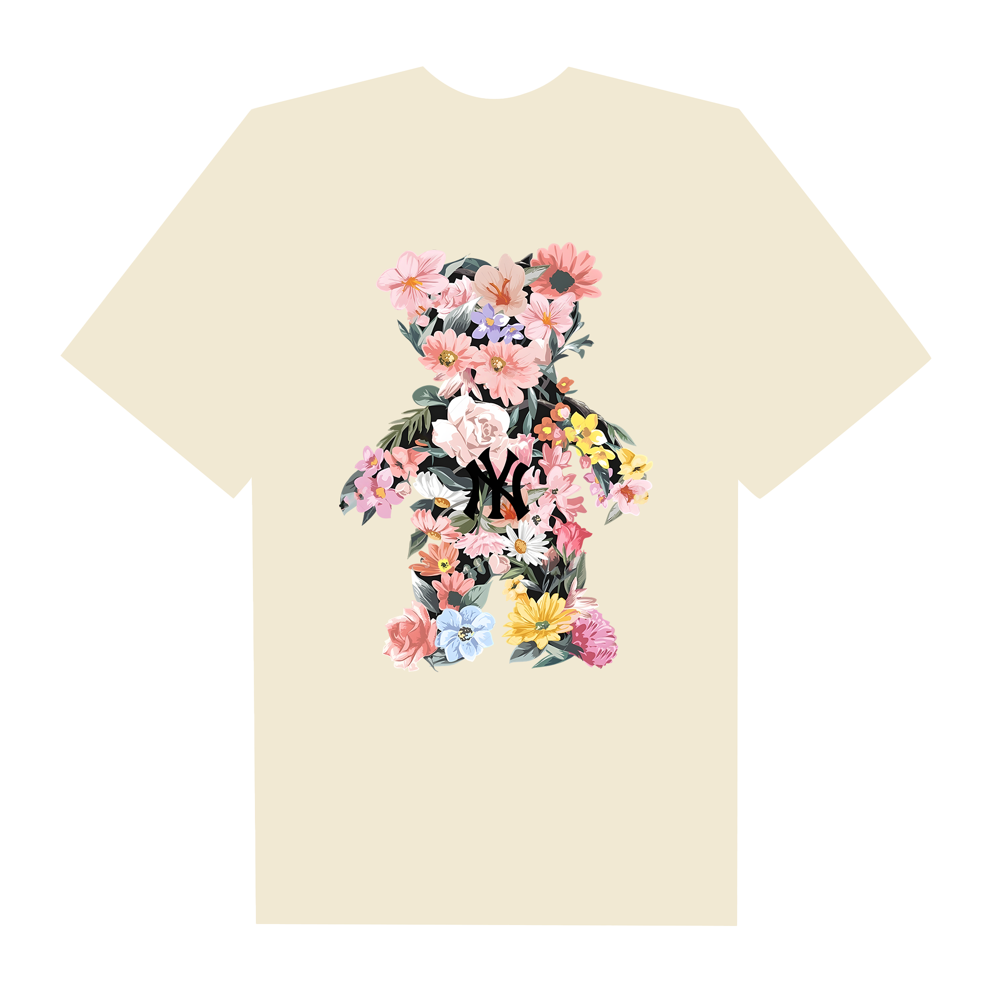 MLB Floral Teaddy Bear Flower T-Shirt