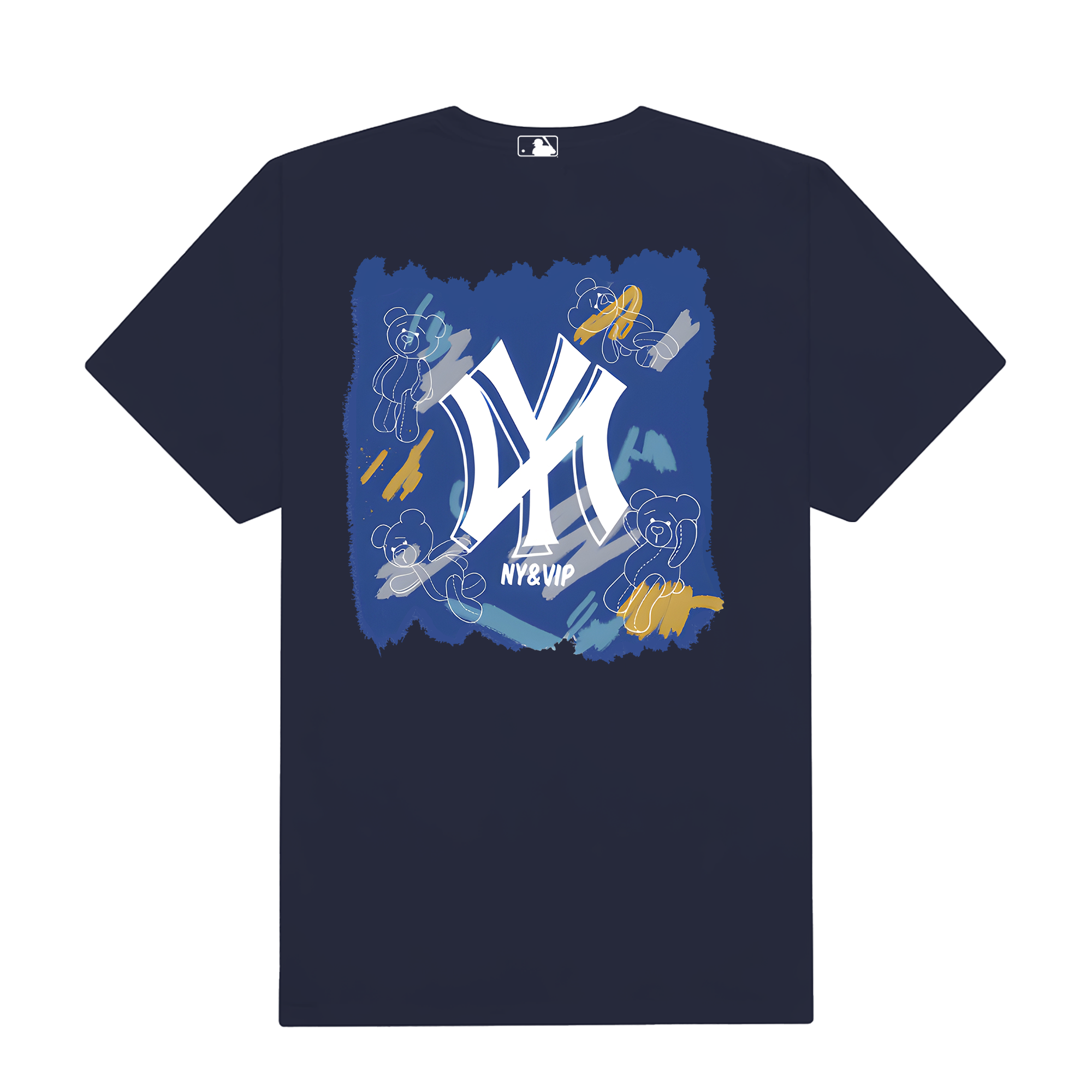 MLB Floral Teddy Bear Bleached Color T-Shirt