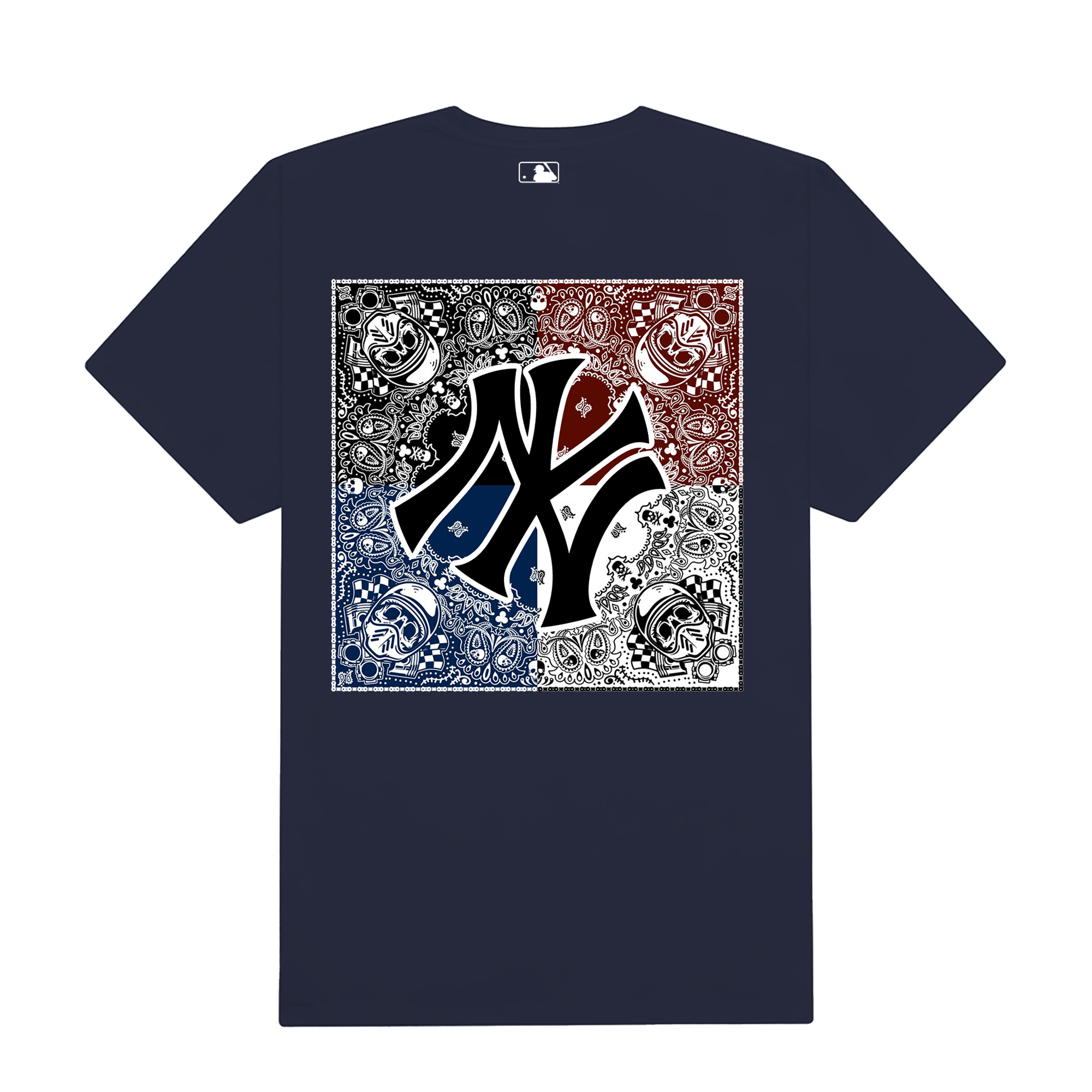 MLB Floral USA Skull T-Shirt