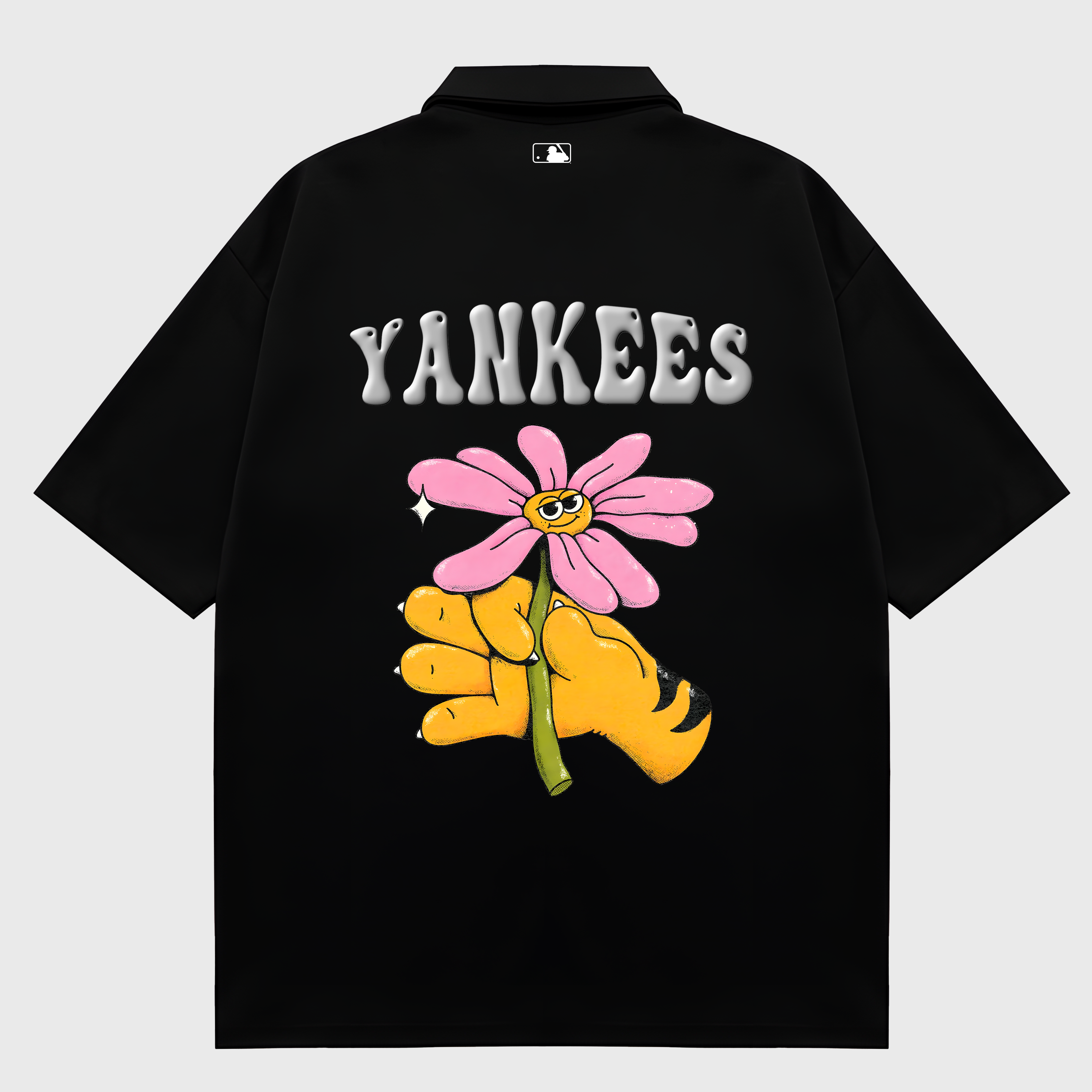 MLB Floral Yankees Flower Cat Hand Polo