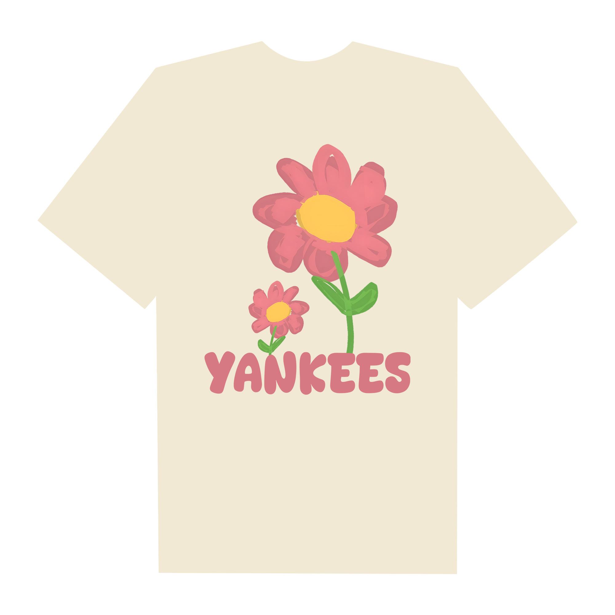 MLB Floral Yankees Pink Flower T-Shirt