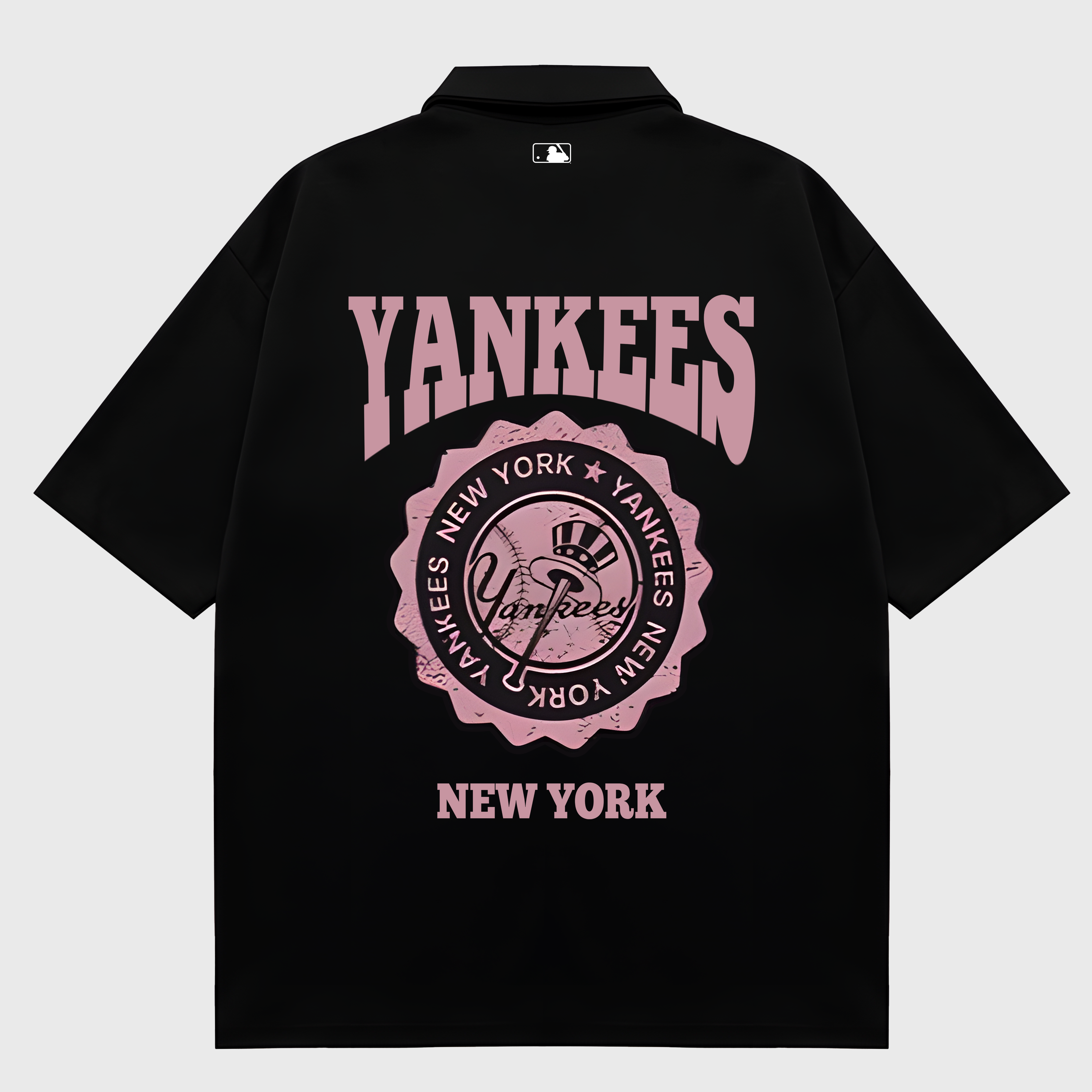 MLB Floral Yankees Retro Pink Logo Polo