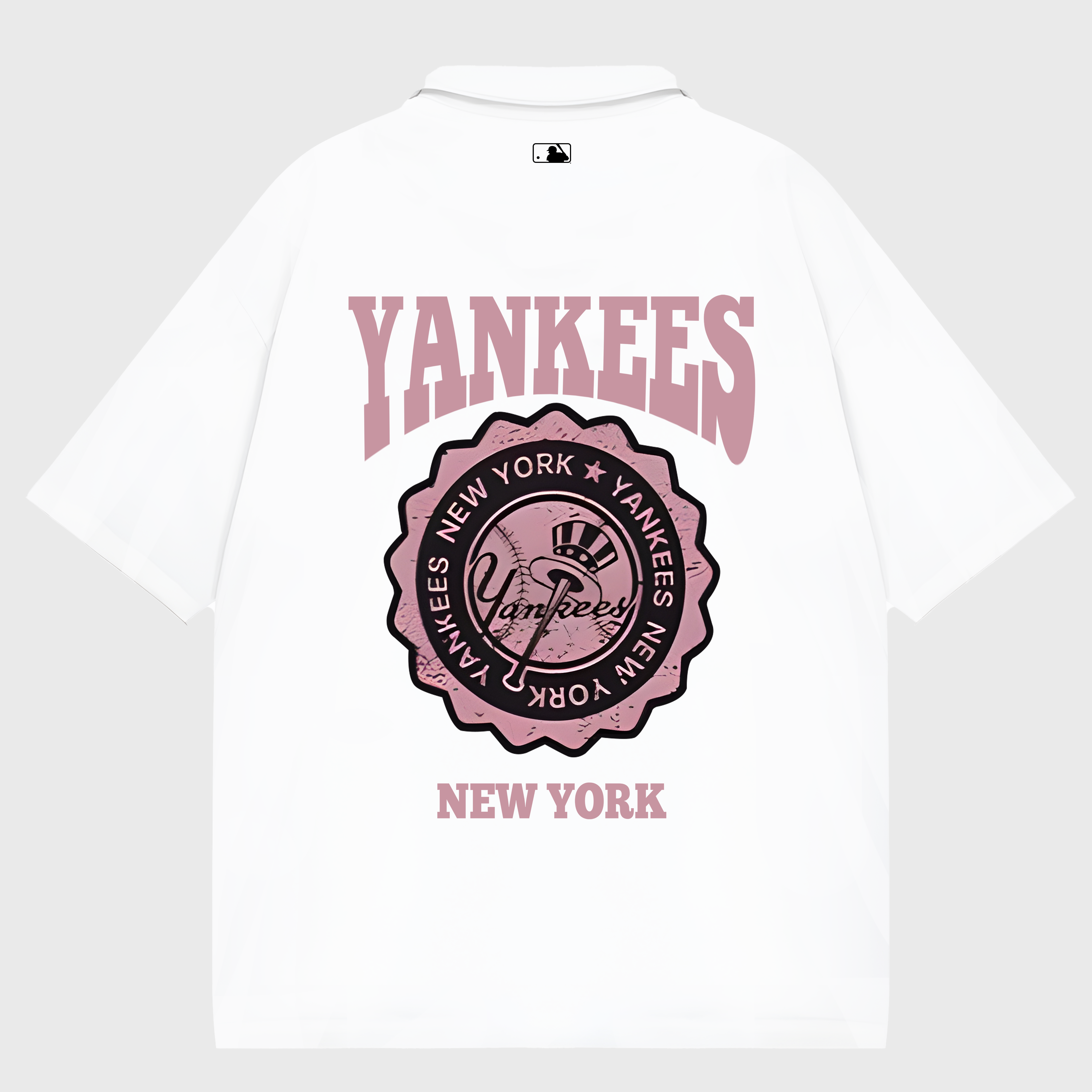 MLB Floral Yankees Retro Pink Logo Polo