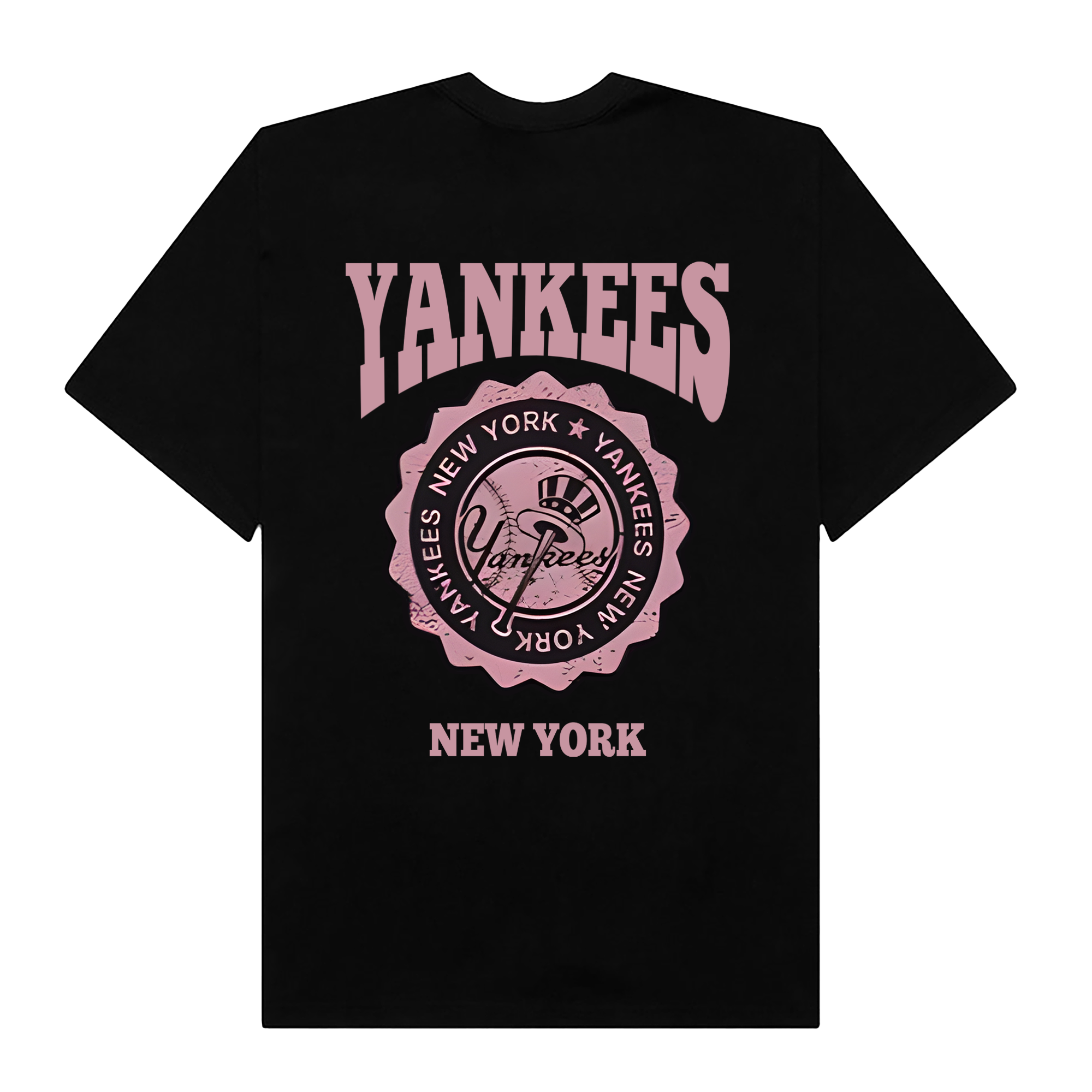 MLB Floral Yankees Retro Pink Logo T-Shirt