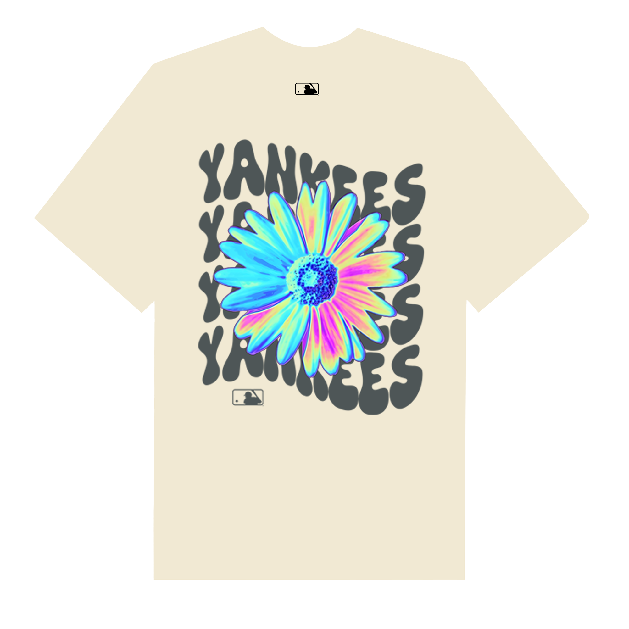 MLB Floral Hologram Flower Yankees T-Shirt