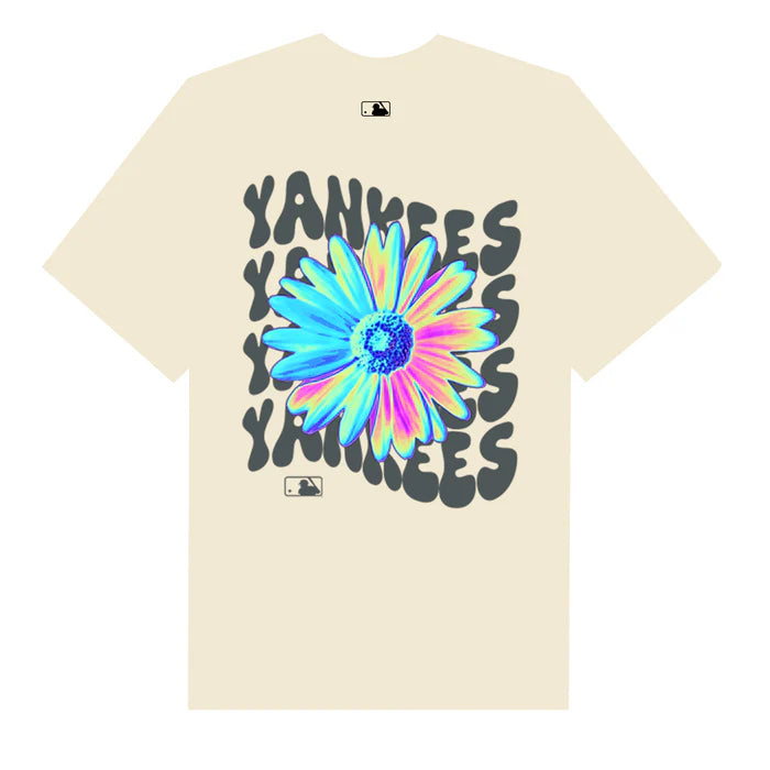 Flash Sale MLB Floral Hologram Flower Yankees T-Shirt