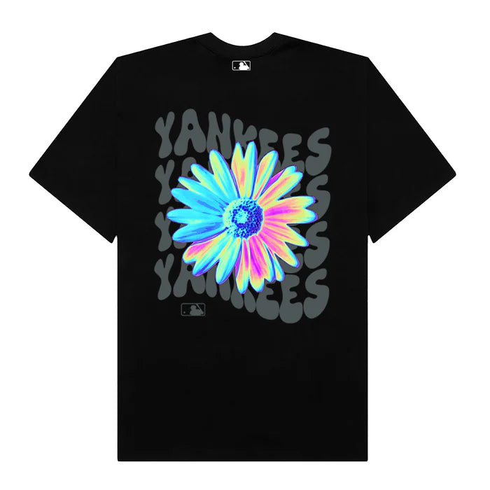 Flash Sale MLB Floral Hologram Flower Yankees T-Shirt