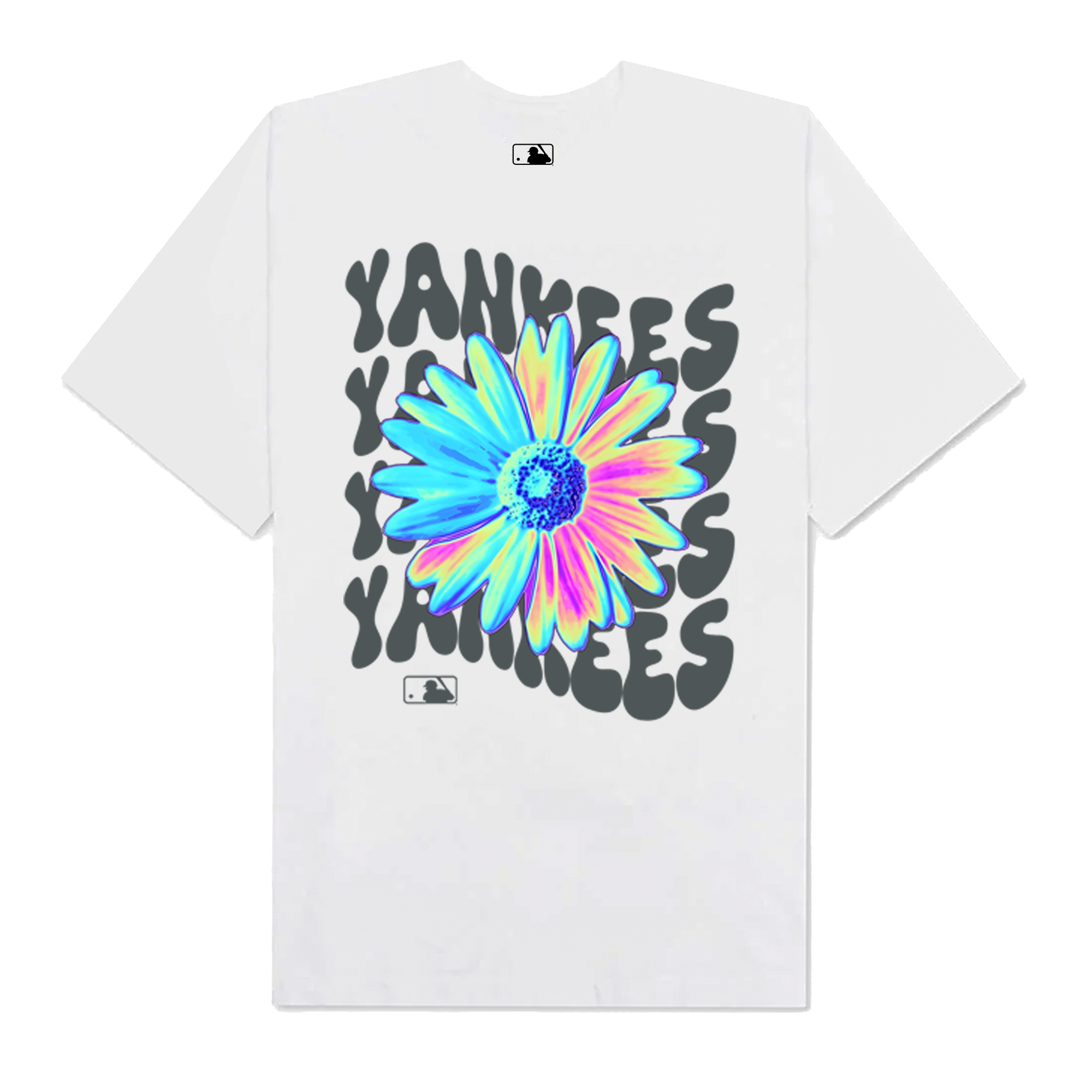 MLB Floral Hologram Flower Yankees T-Shirt