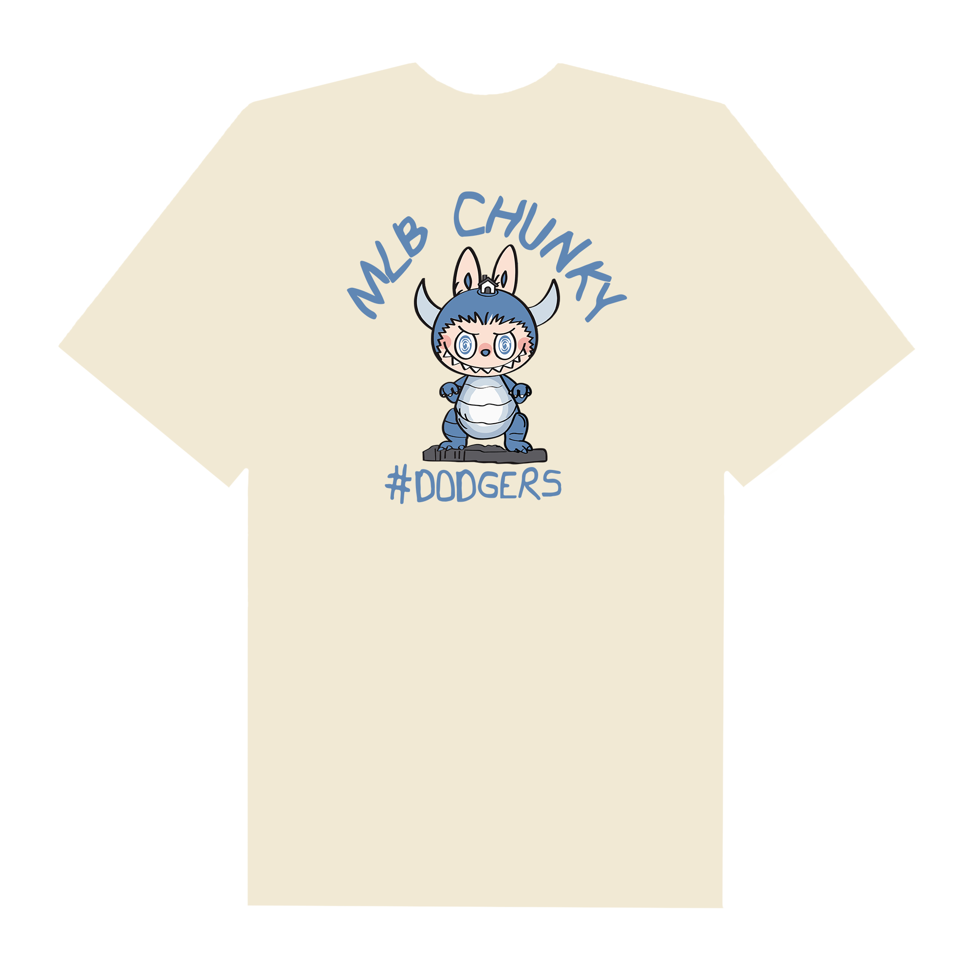 MLB Labubu Blue Dino Dodgers T-Shirt