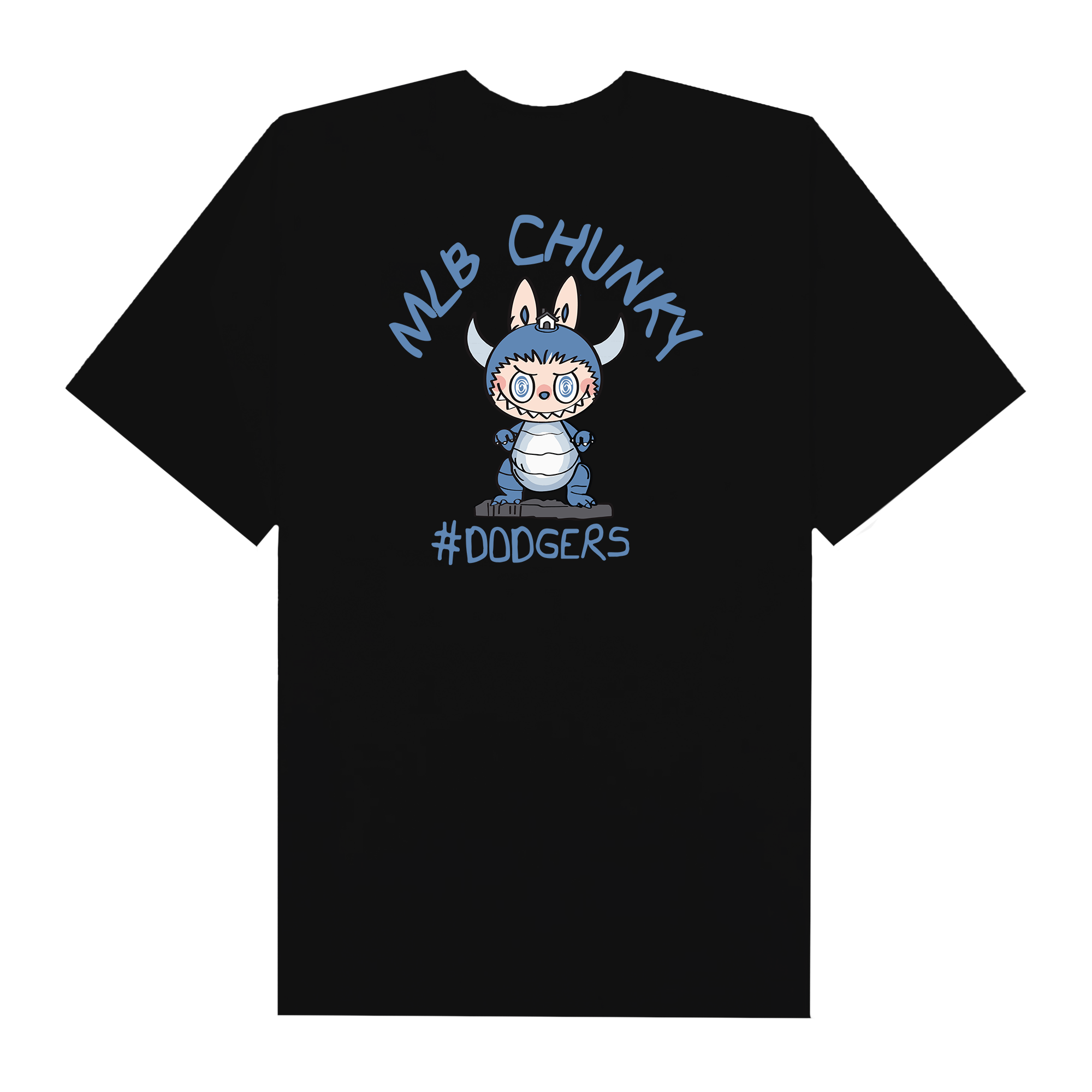 MLB Labubu Blue Dino Dodgers T-Shirt