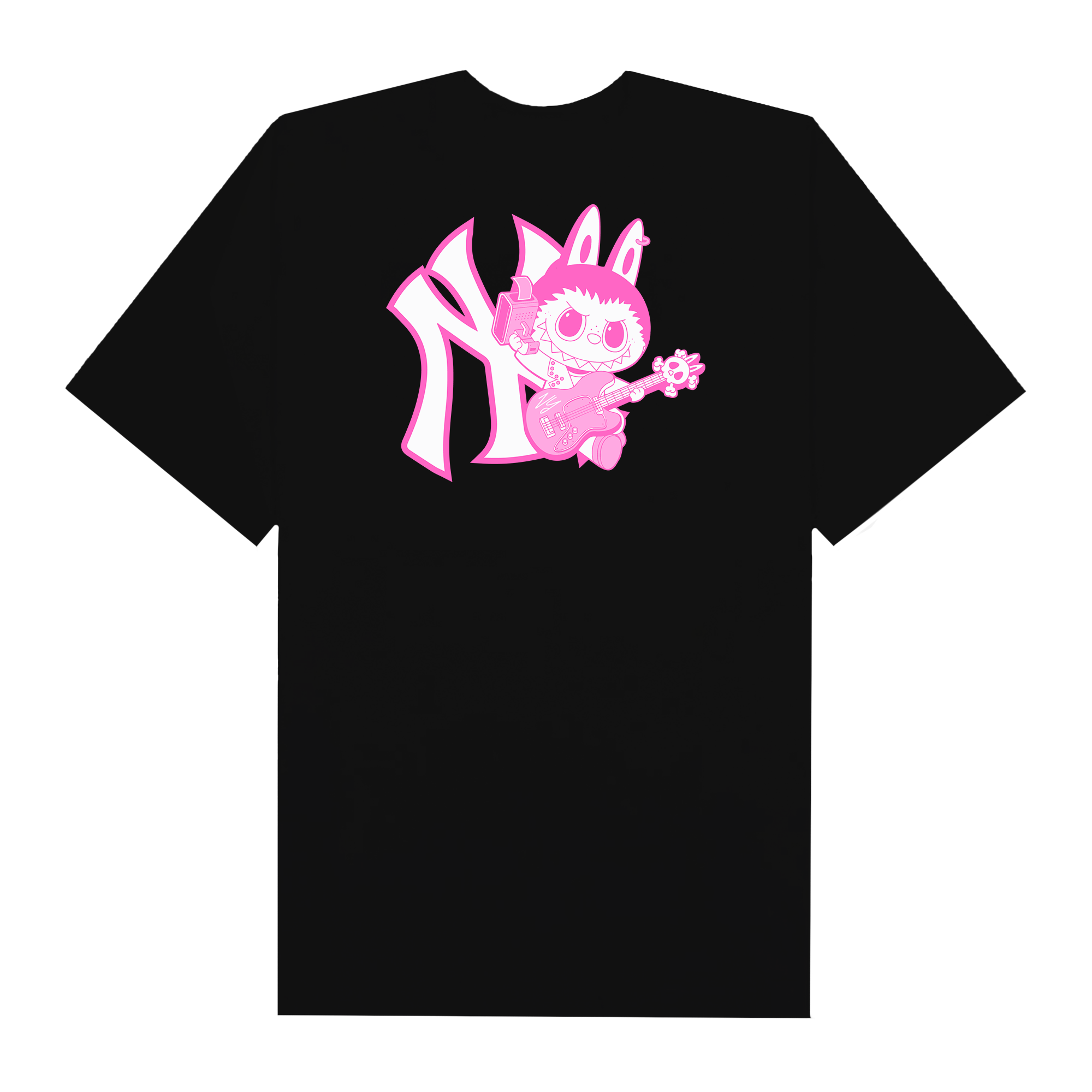 MLB Labubu Pink Guitar NY T-Shirt