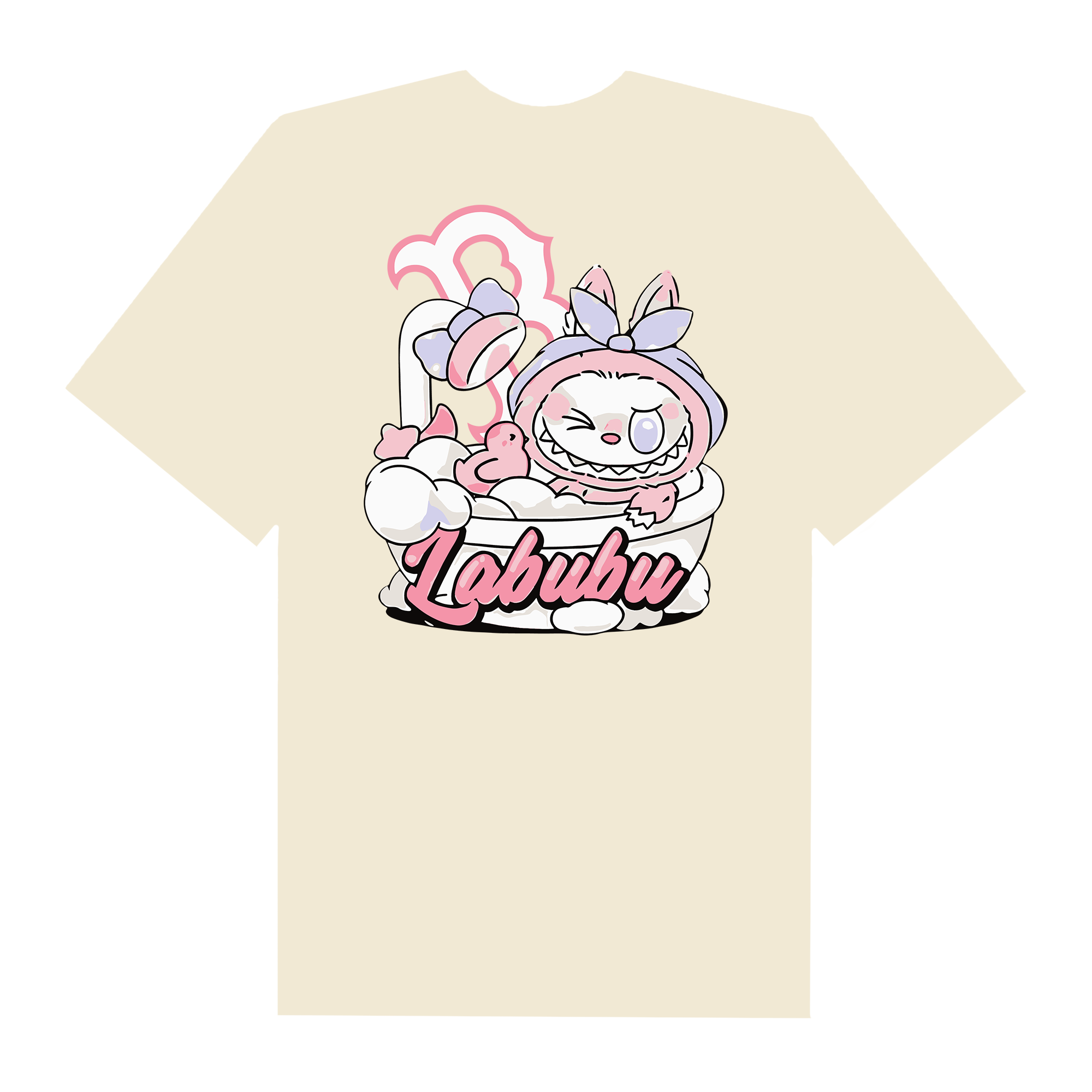 MLB Labubu Pink Shower Boston T-Shirt