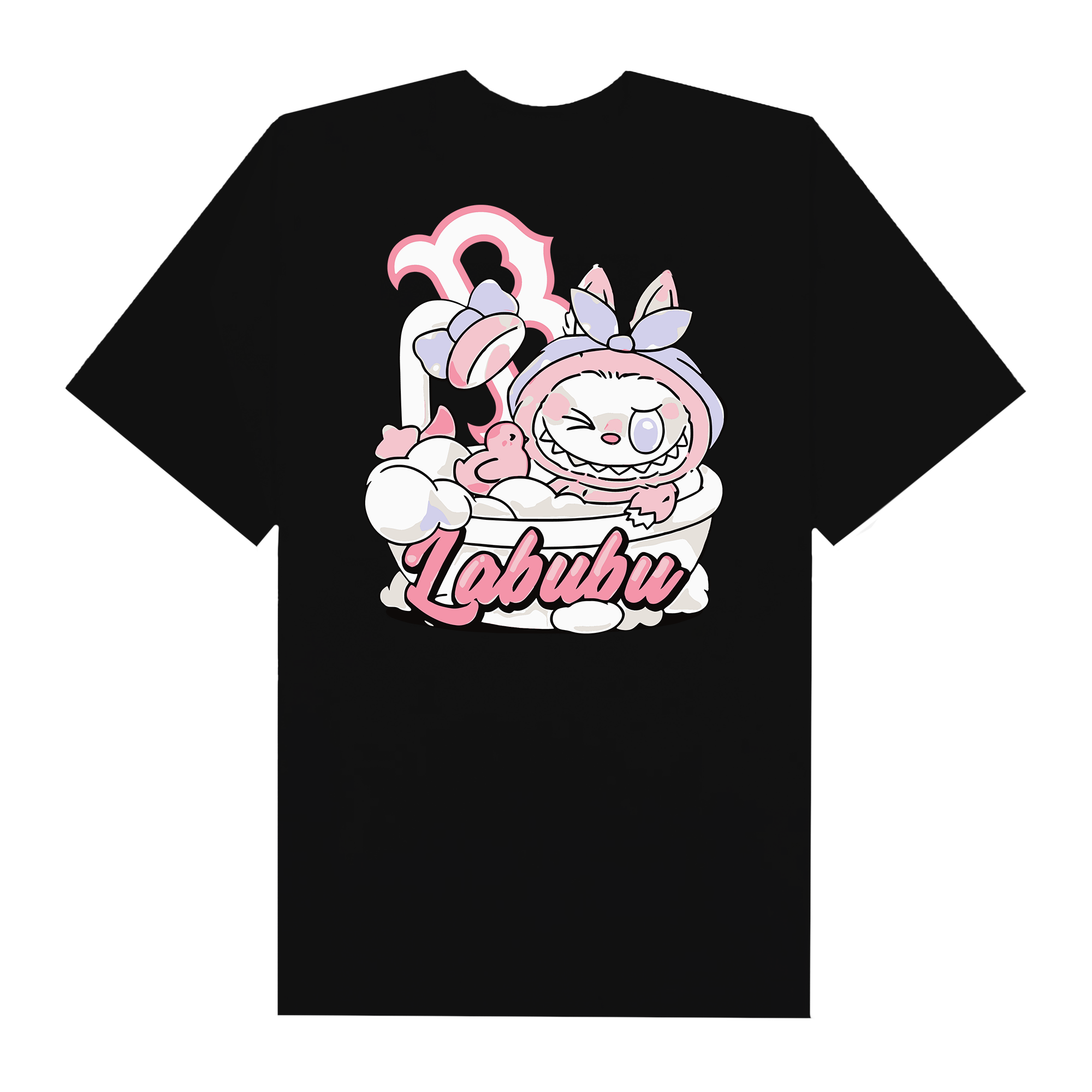 MLB Labubu Pink Shower Boston T-Shirt