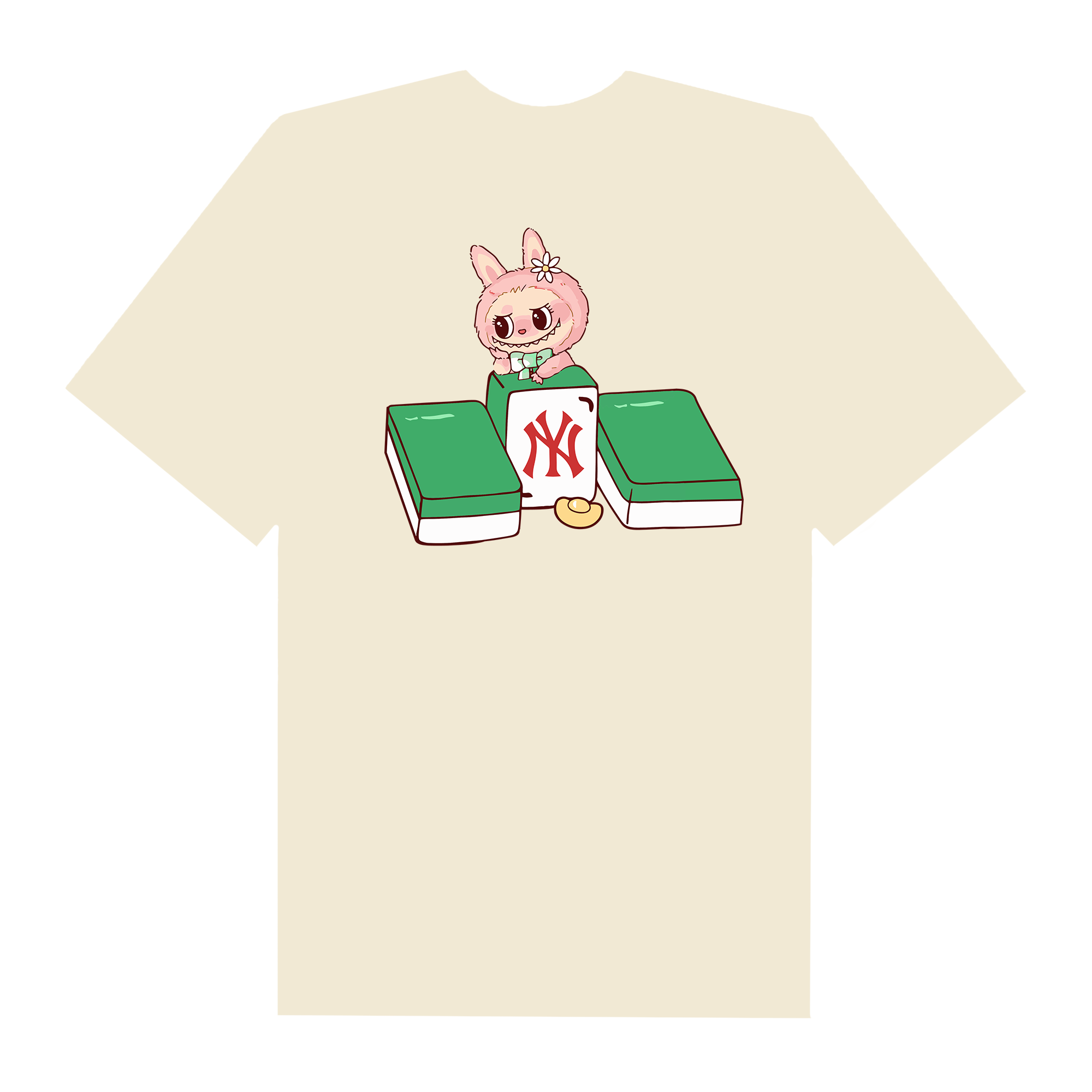 MLB Labubu Pinky Mahjong NY T-Shirt