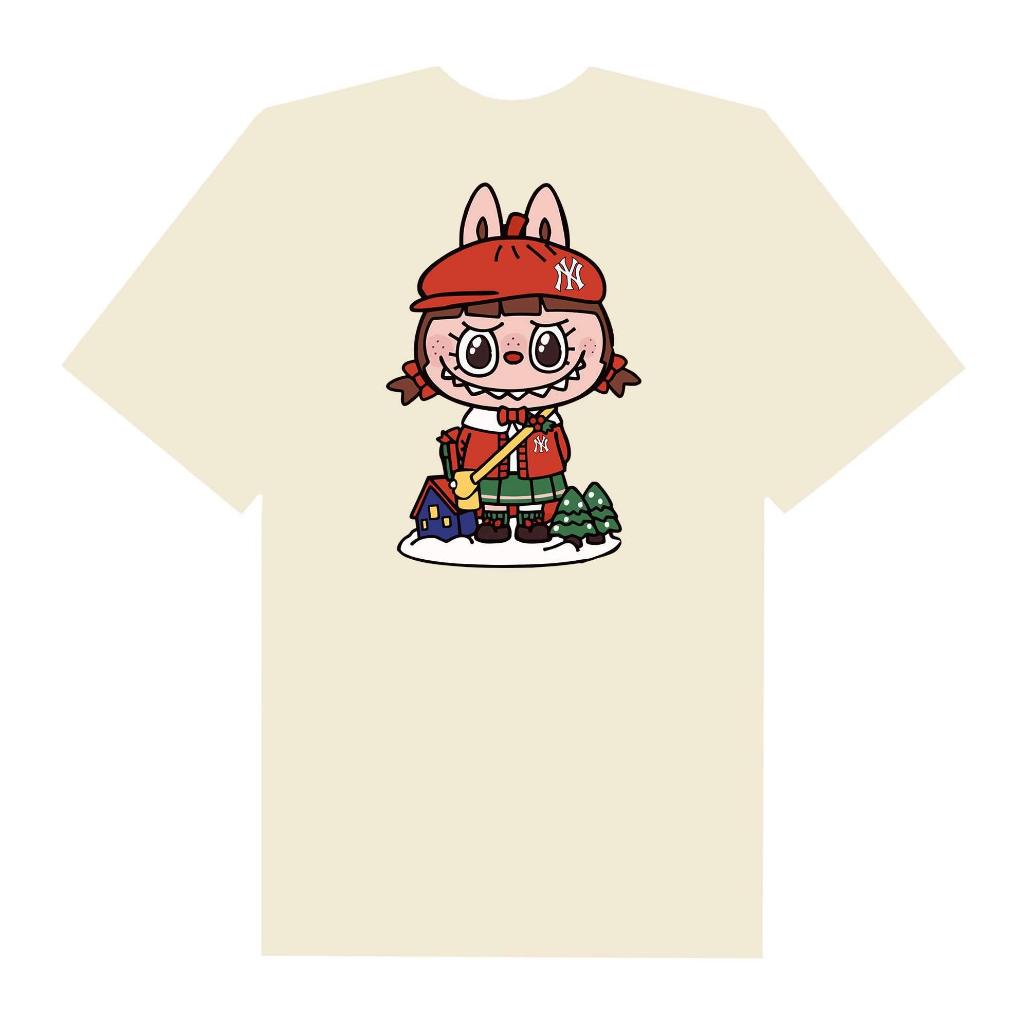 MLB Labubu Red Skrt NY T-Shirt