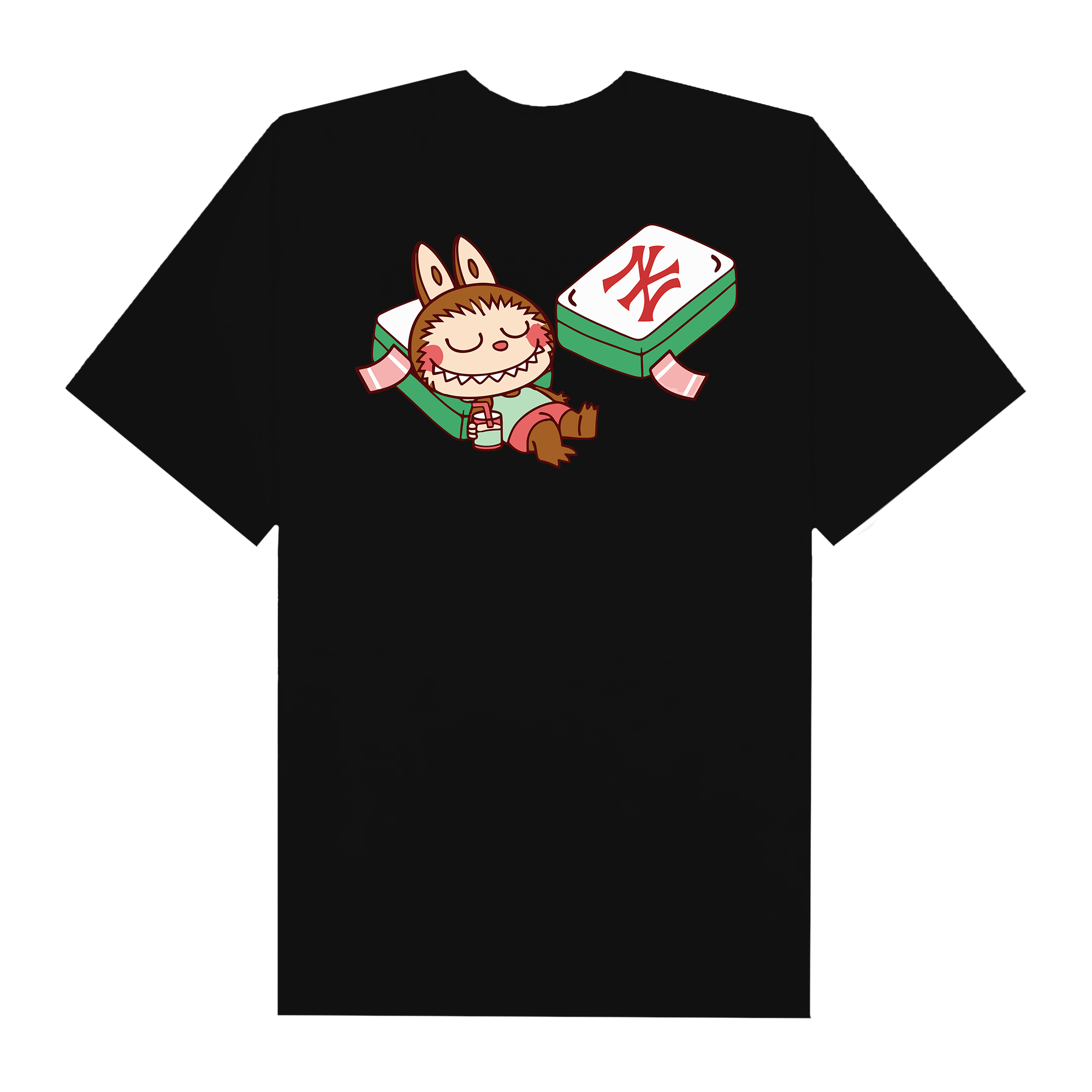 MLB Labubu Sleepy Mahjong NY T-Shirt