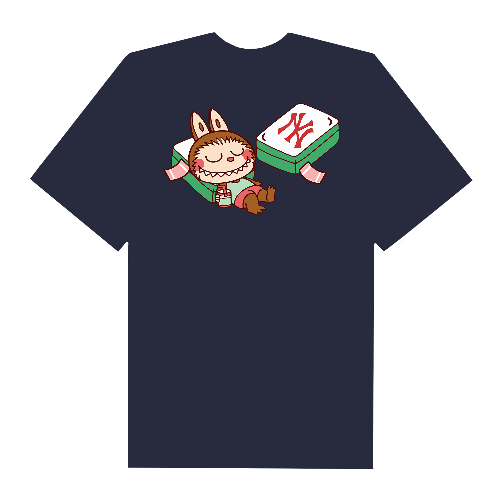 MLB Labubu Sleepy Mahjong NY T-Shirt