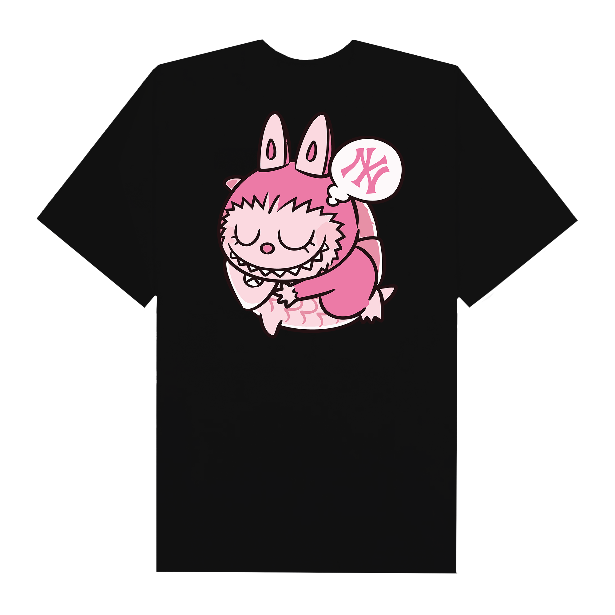 MLB Labubu Sleepy Pinky NY T-Shirt