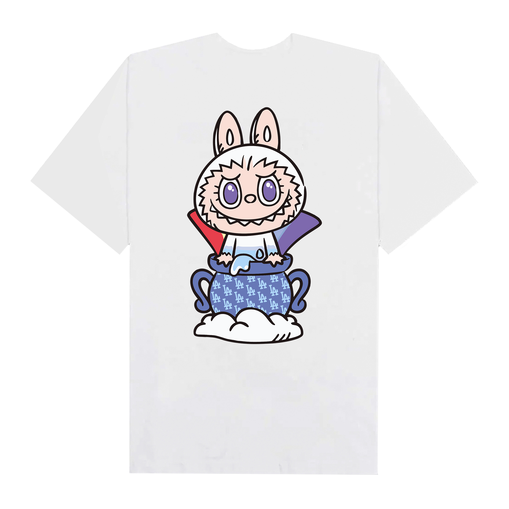 MLB Labubu White Pot LA T-Shirt