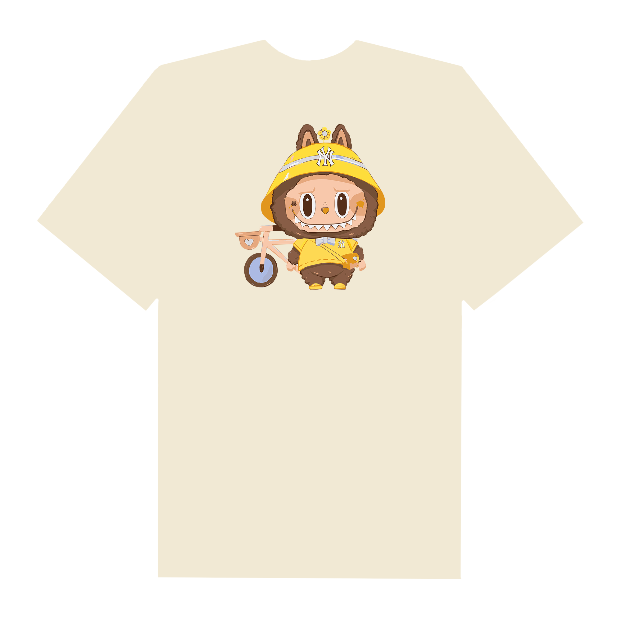 MLB Labubu Yellow Bicycles NY T-Shirt