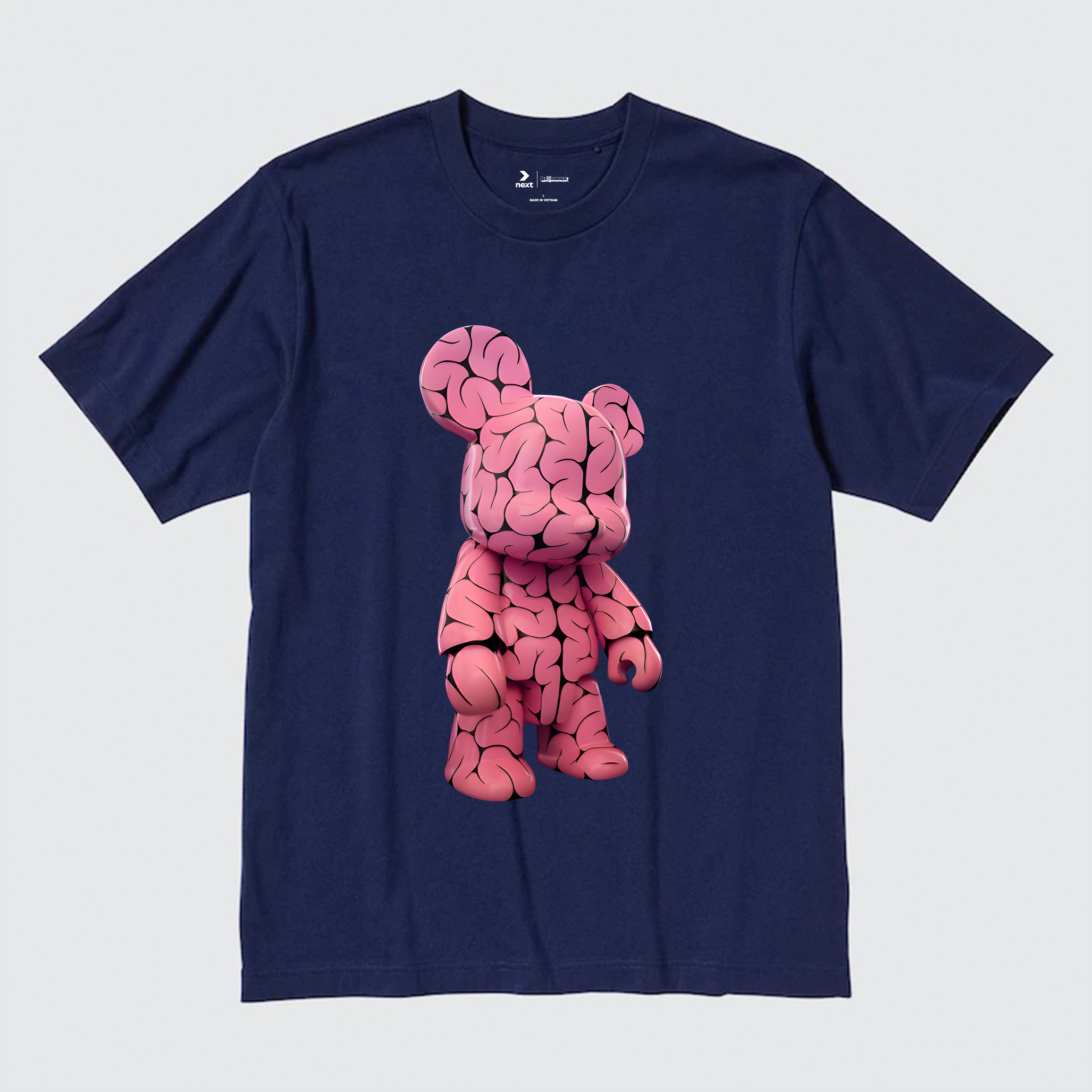 PINK BEARBRICK T-SHIRT / NAVY