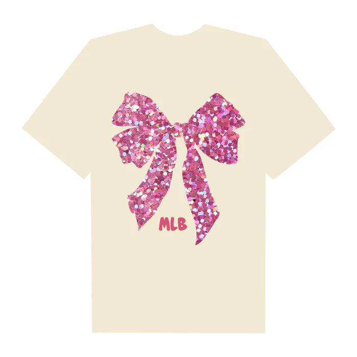 Flash Sale MLB Floral Gliiter Ribbon T-Shirt