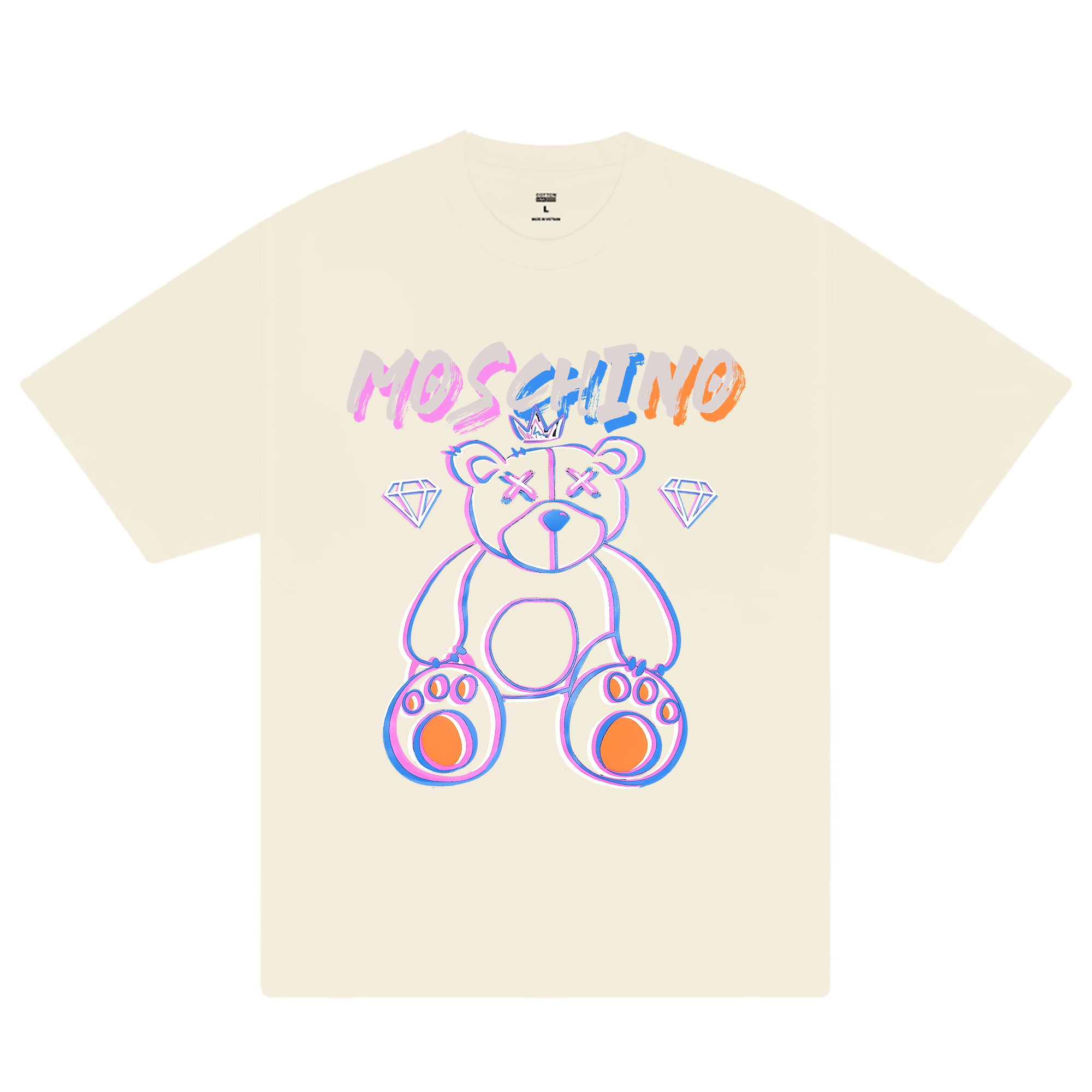 Moschino Blue Pink Bear T-Shirt