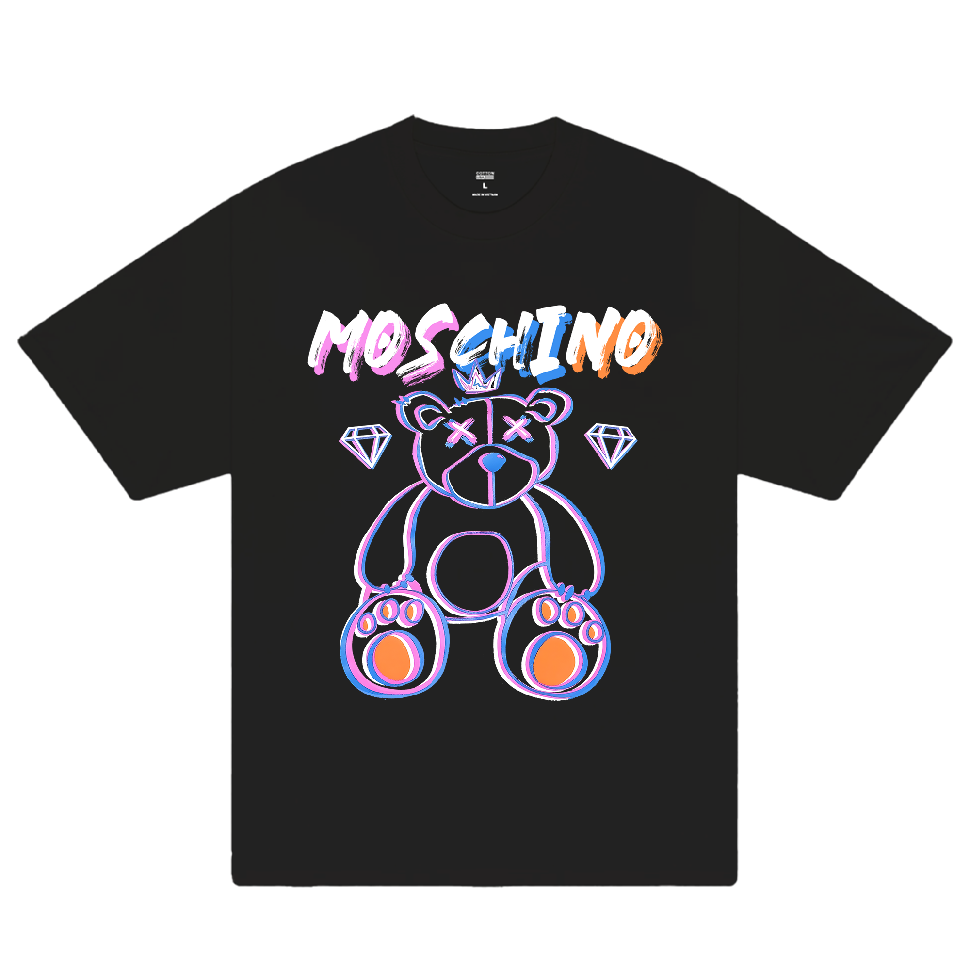 Moschino Blue Pink Bear T-Shirt