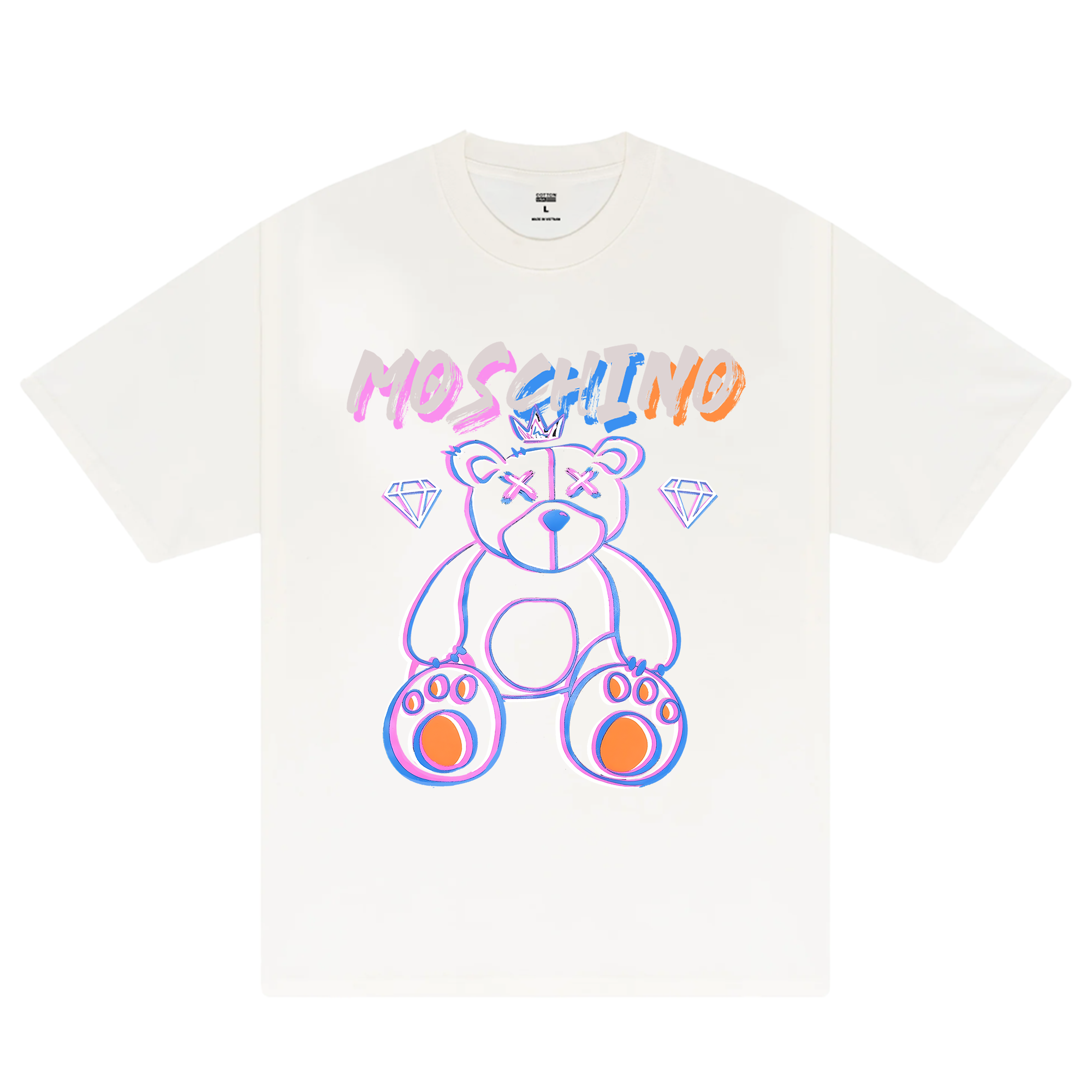 Moschino Blue Pink Bear T-Shirt