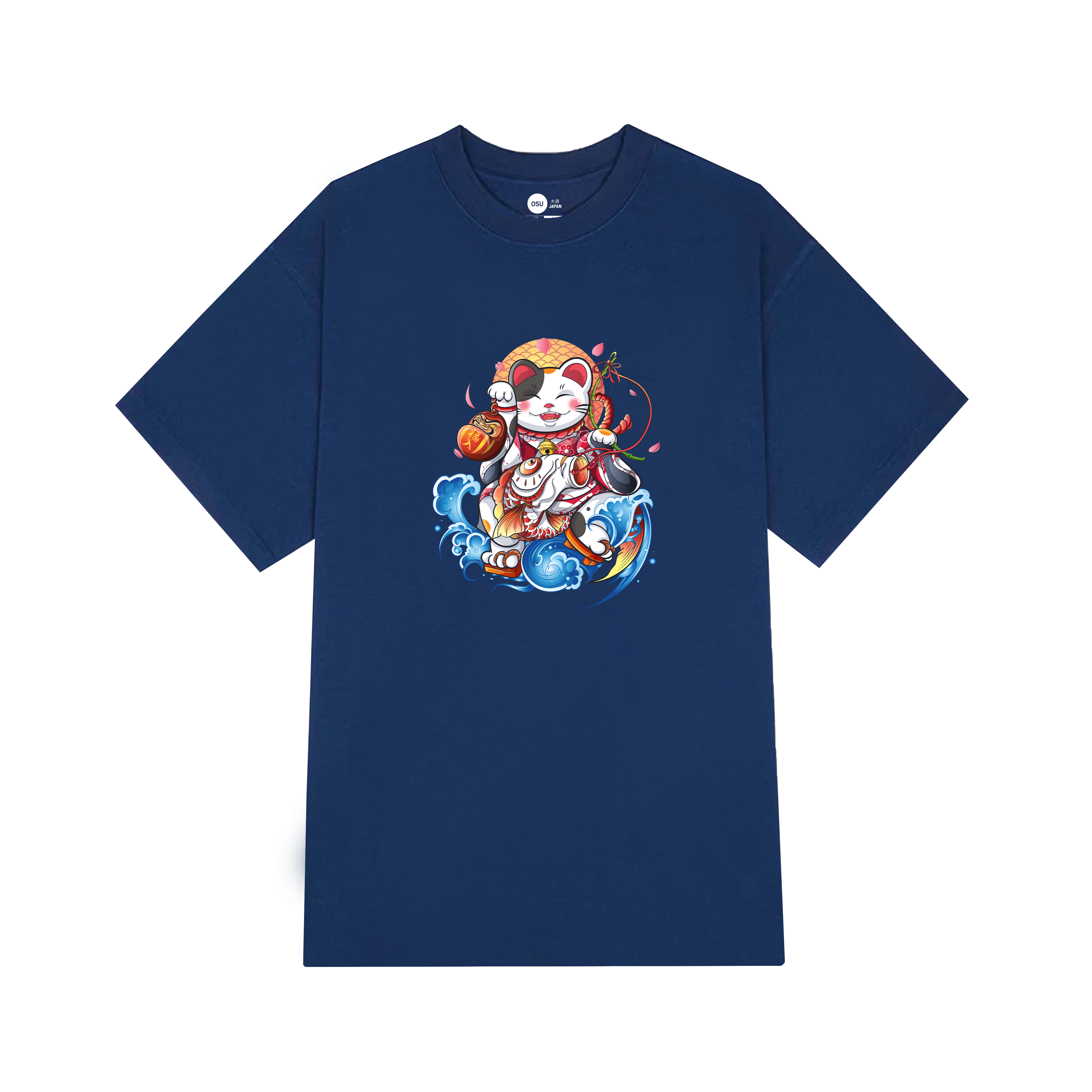 CAT MANEKI NEKO T-SHIRT / NAVY