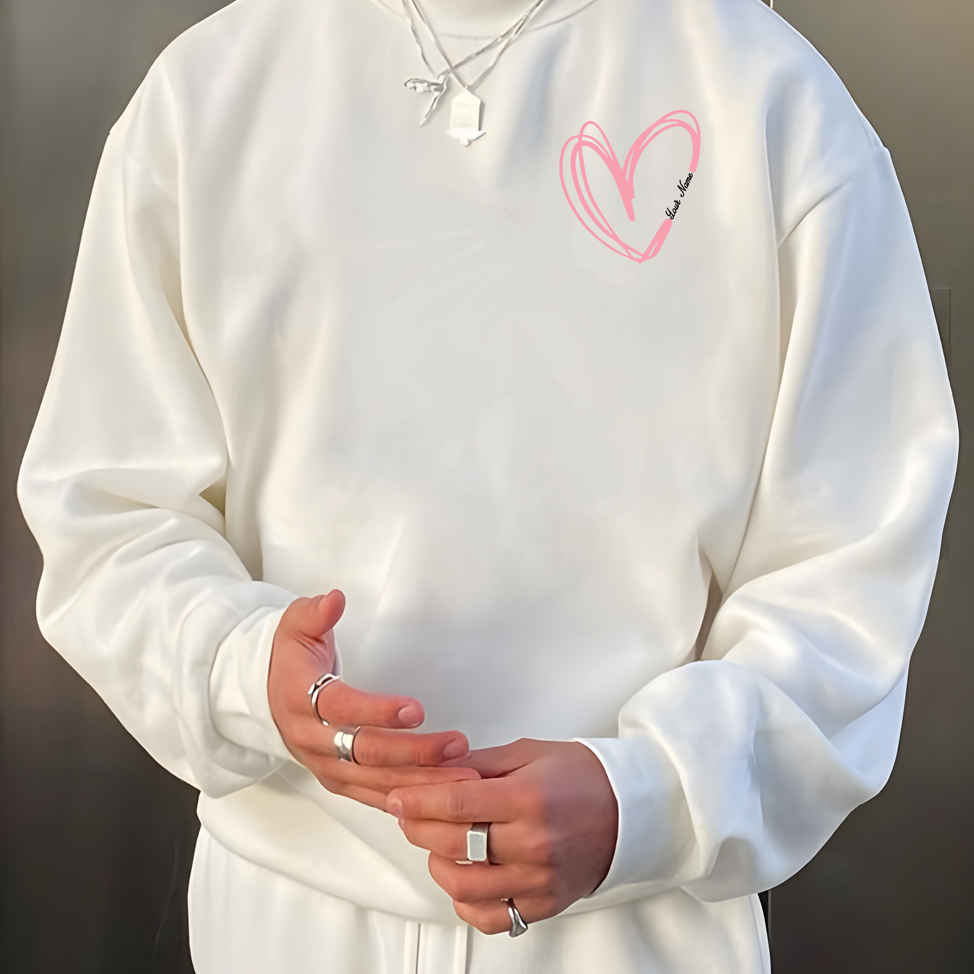 Custom Couple Heart Sweater