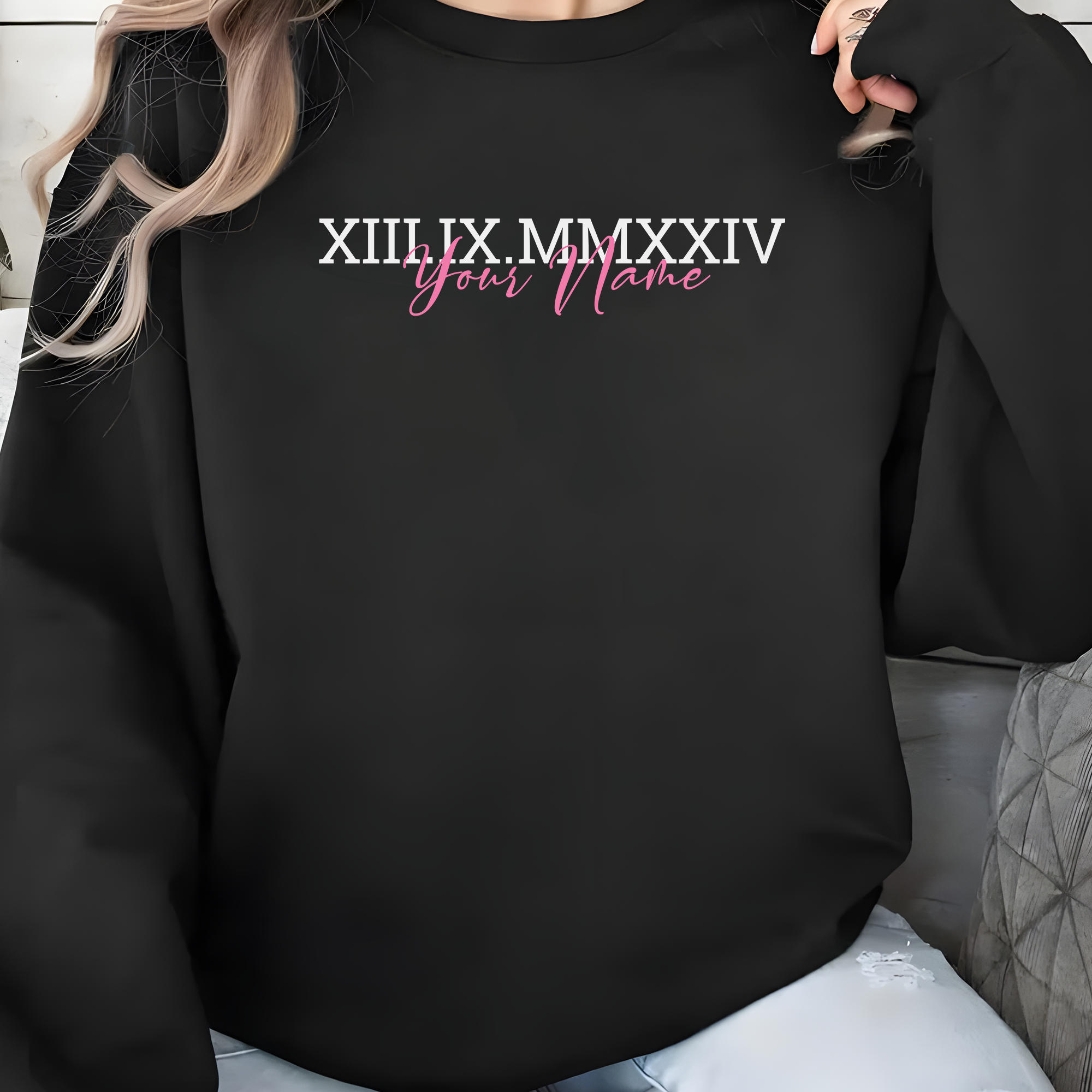 Custom Couple Name And Number Sweater