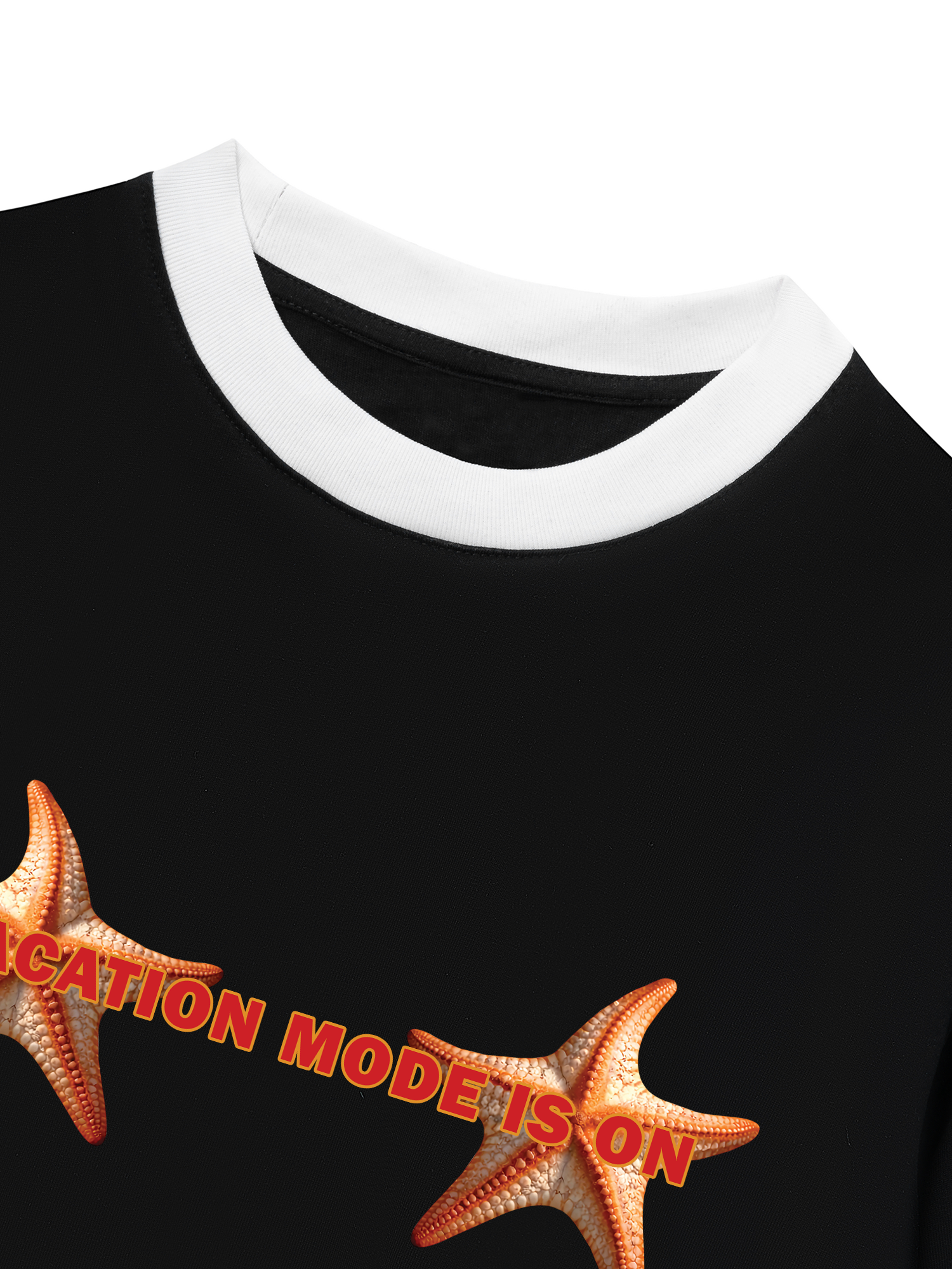 Áo Thun Ringer Relaxed Fit Tropical Starfish Vacation Mode Is On