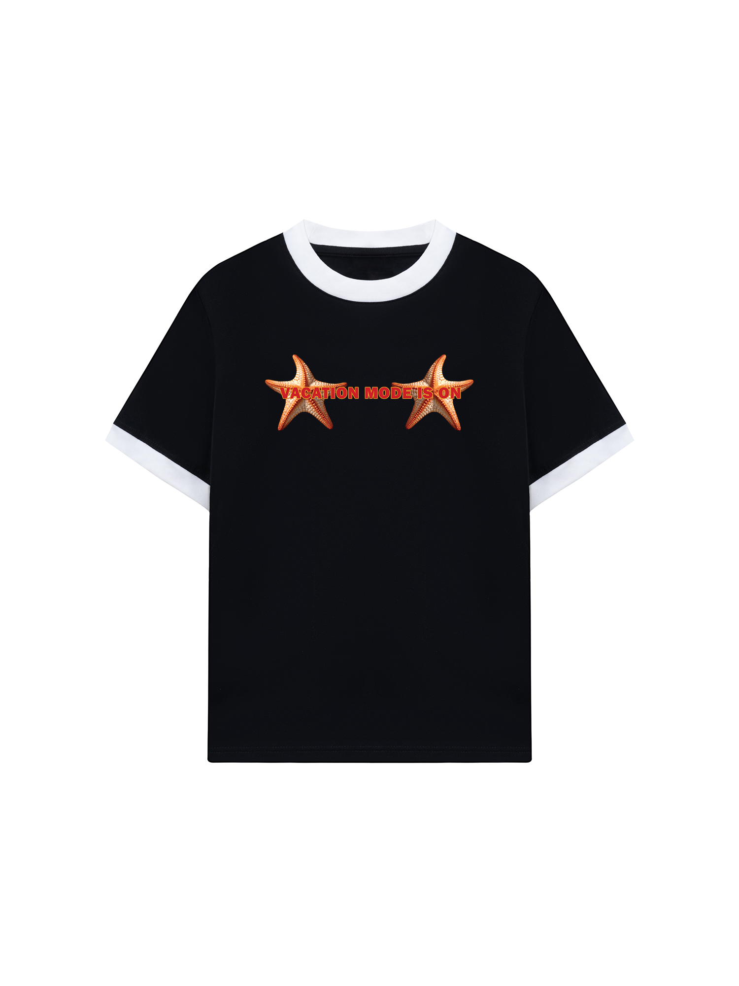 Áo Thun Ringer Relaxed Fit Tropical Starfish Vacation Mode Is On