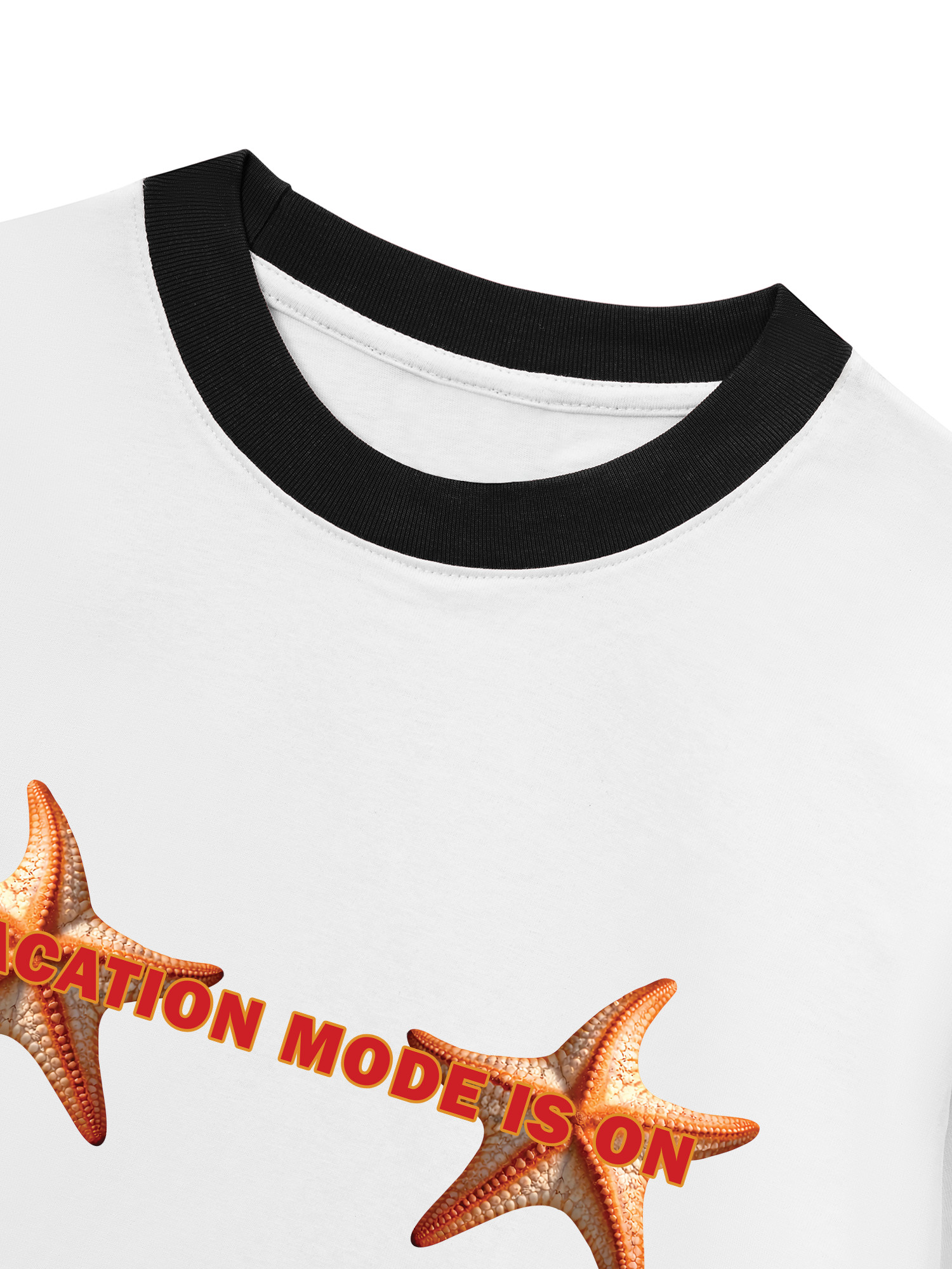 Áo Thun Ringer Relaxed Fit Tropical Starfish Vacation Mode Is On
