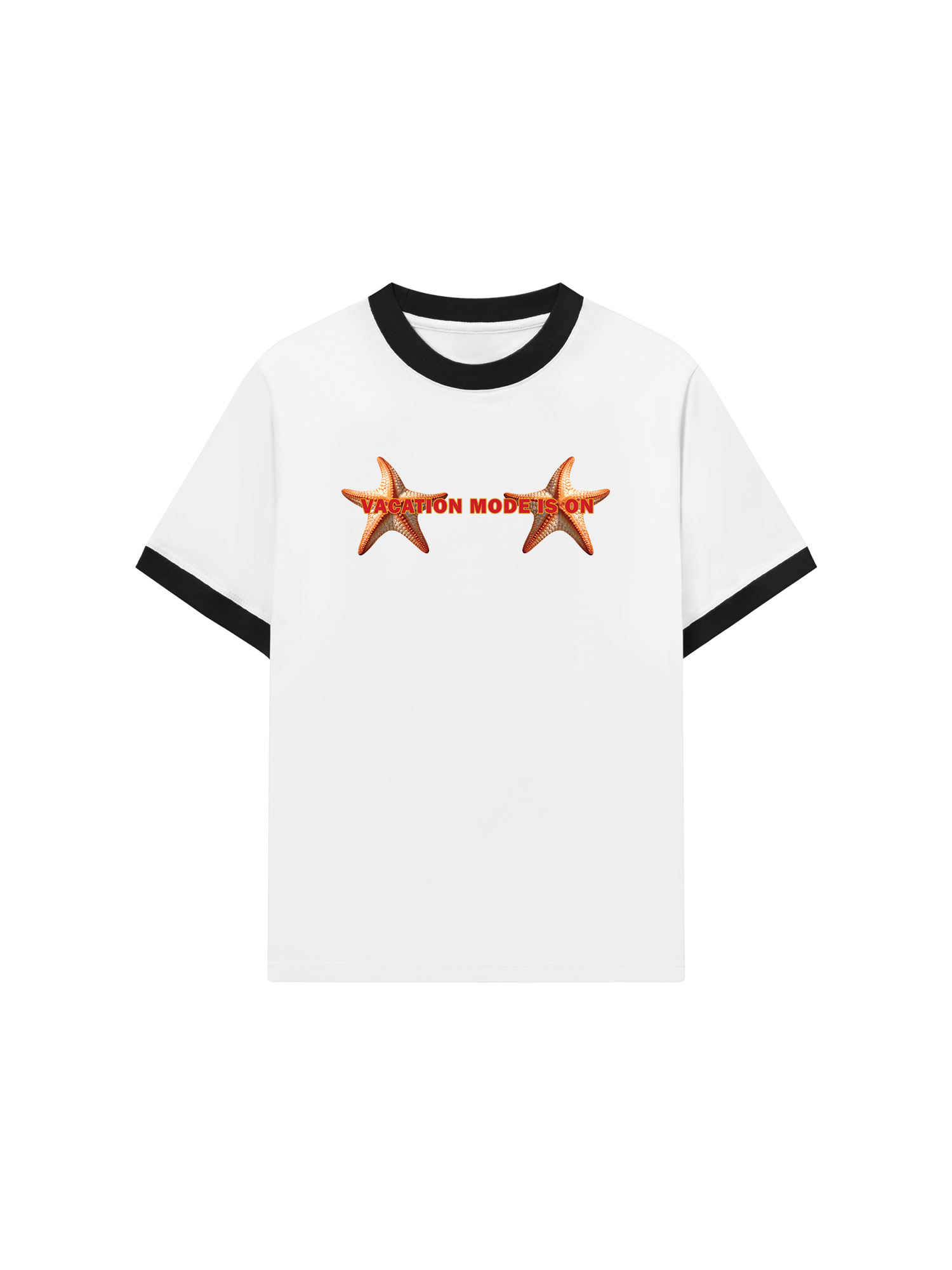 Áo Thun Ringer Relaxed Fit Tropical Starfish Vacation Mode Is On