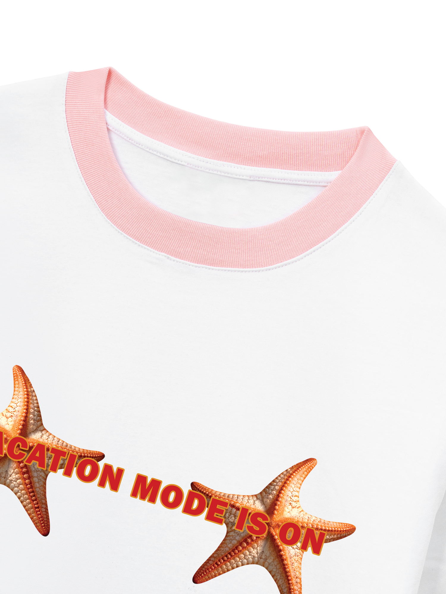 Áo Thun Ringer Relaxed Fit Tropical Starfish Vacation Mode Is On