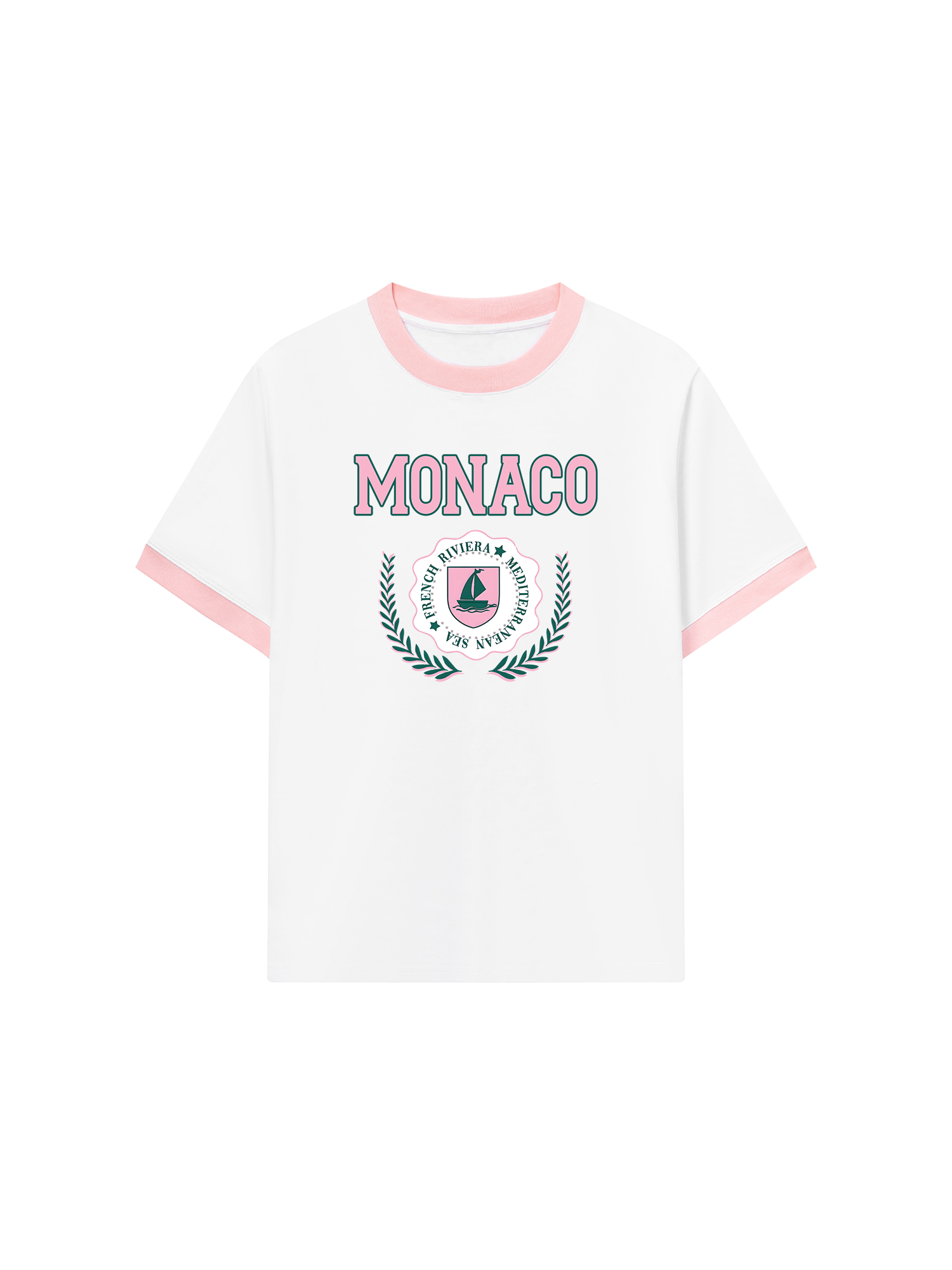Áo Thun Ringer Relaxed Fit City Pink Monaco