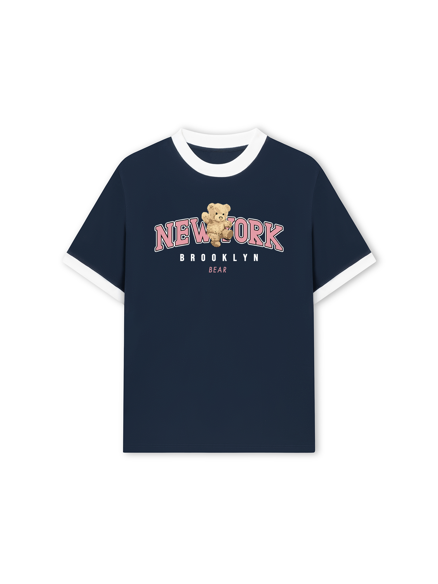 Áo Thun Ringer Relaxed Fit City Pink New York Bear