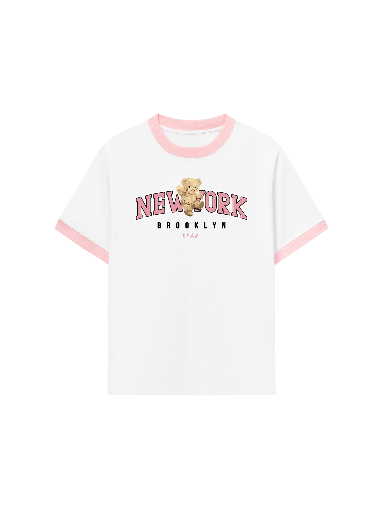 Áo Thun Ringer Relaxed Fit City Pink New York Bear