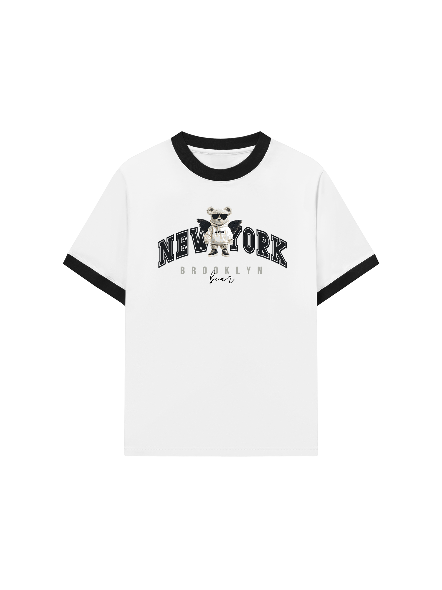 Áo Thun Ringer Relaxed Fit City New York Bear